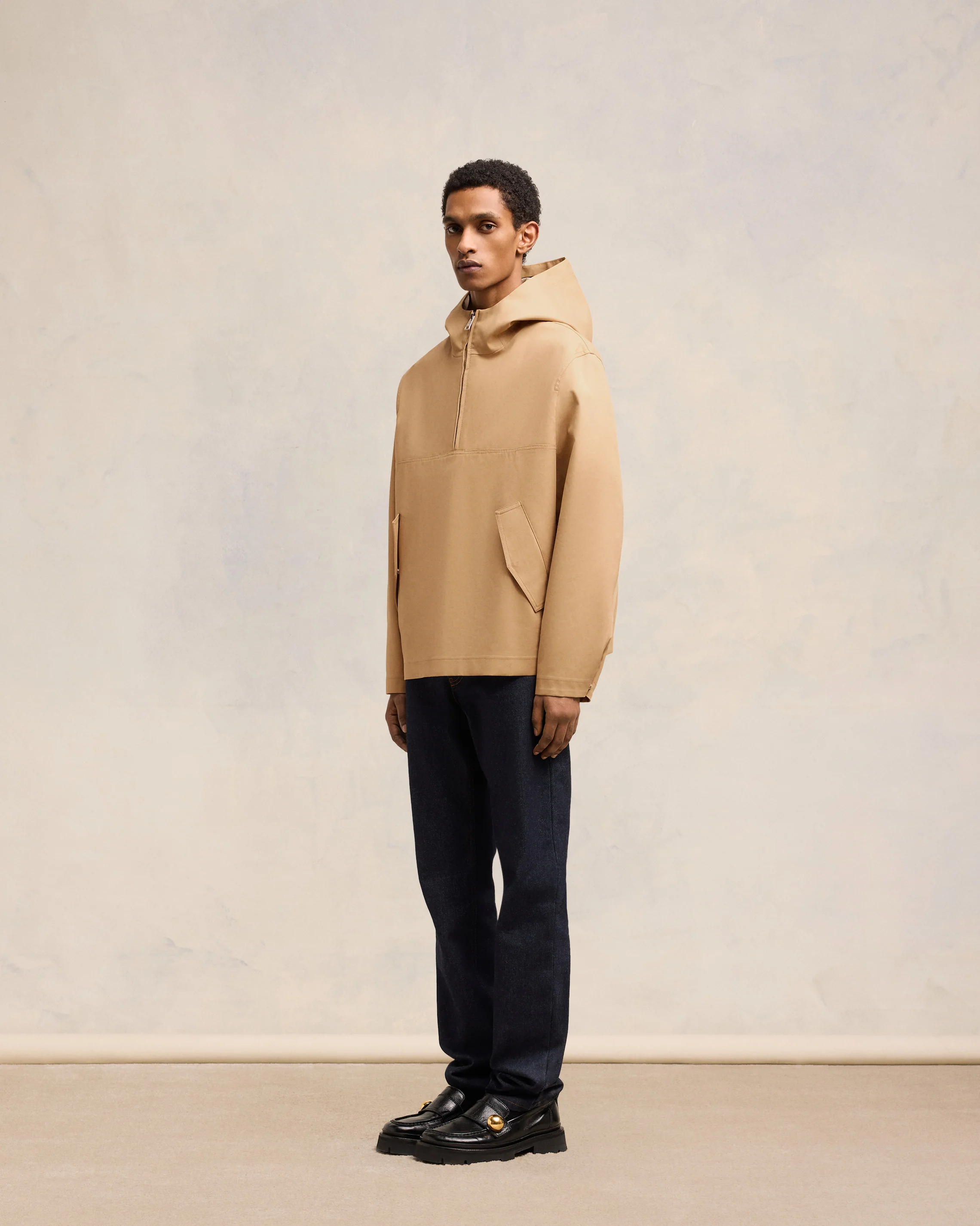 Sand/ Light Beige Hooded Vareuse - leoleo123123