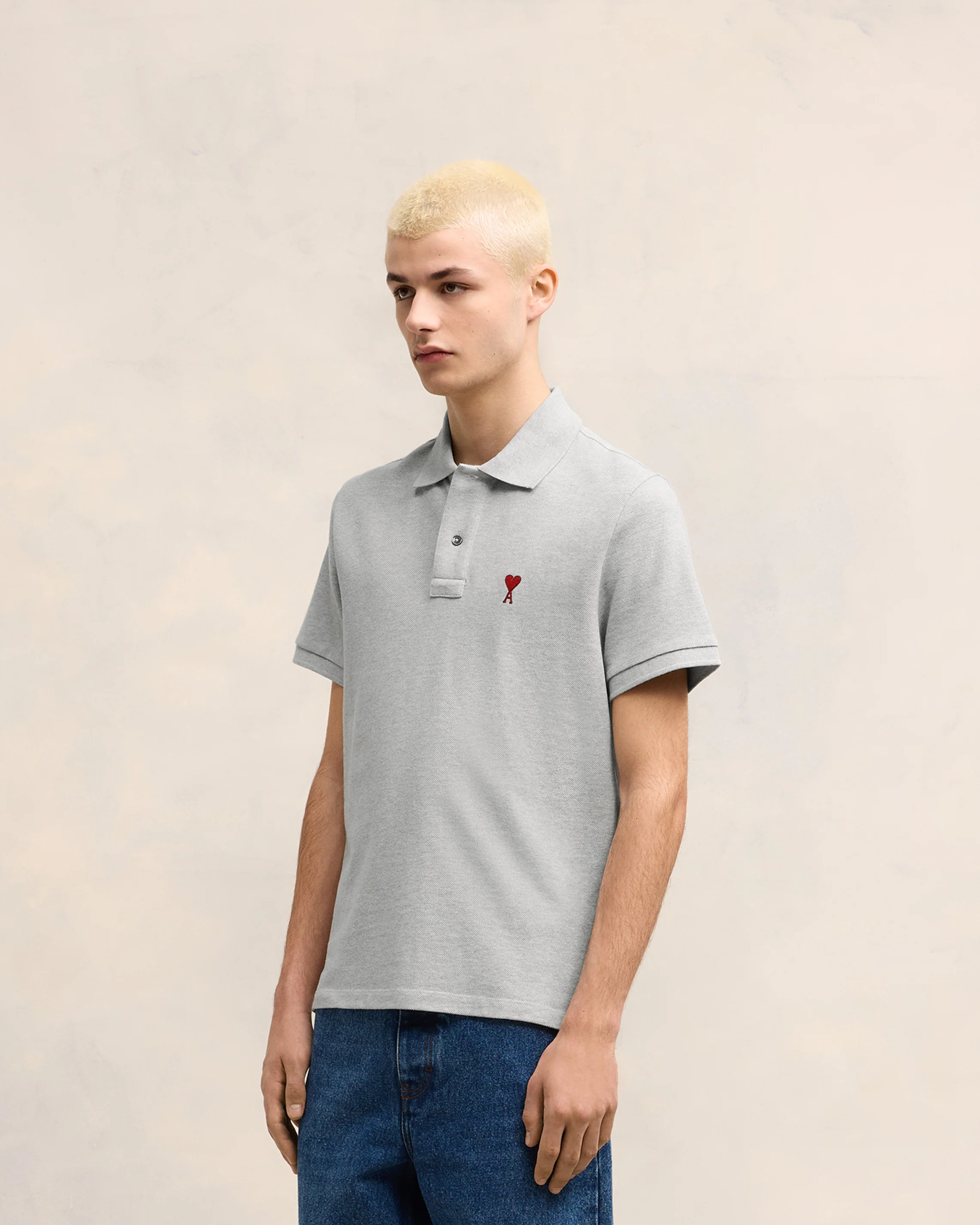 Heather Ash Grey Ami De Coeur Polo Shirt - leoleo123123