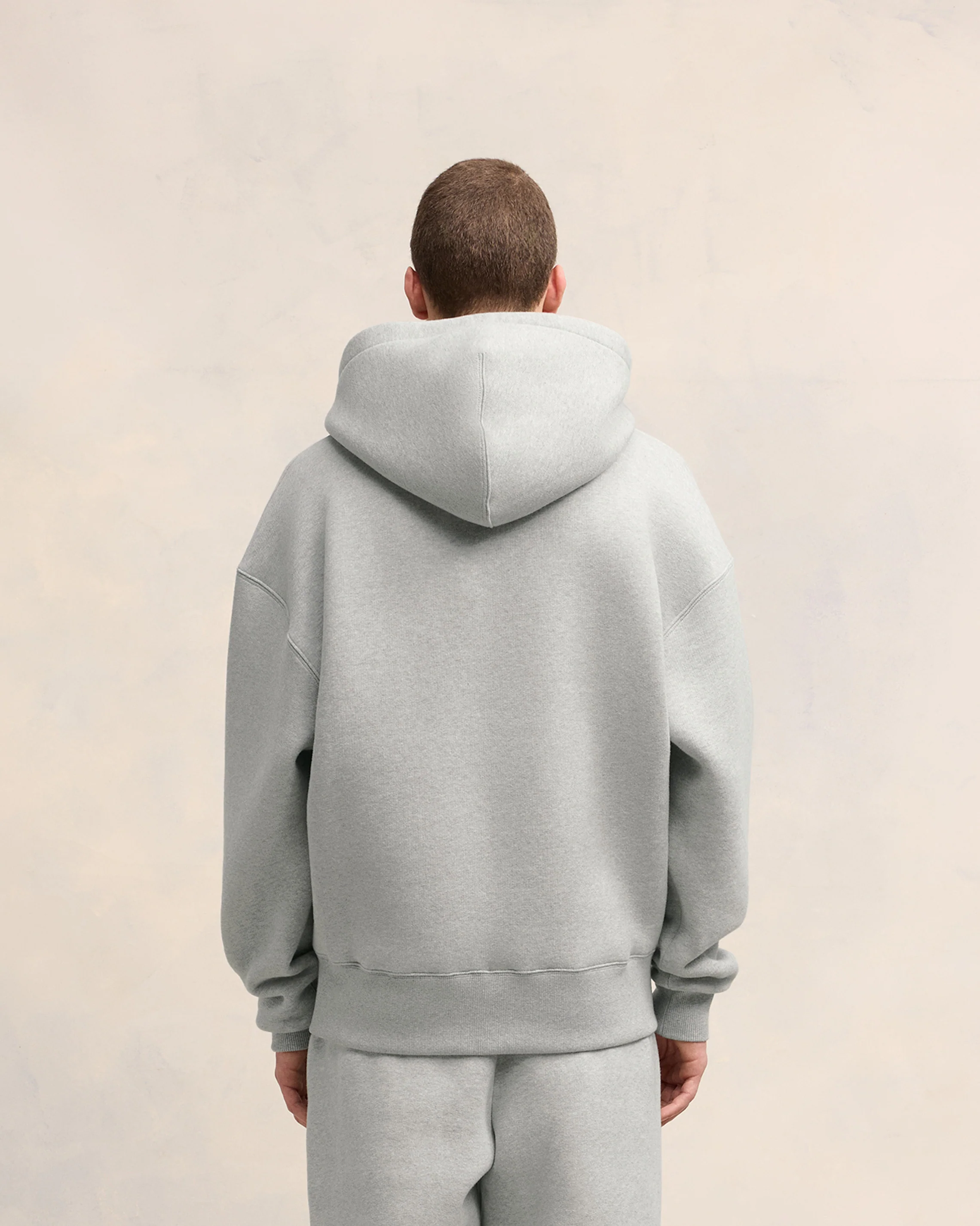 Heather Ash Grey Zipped Ami De Coeur Hoodie - leoleo123123