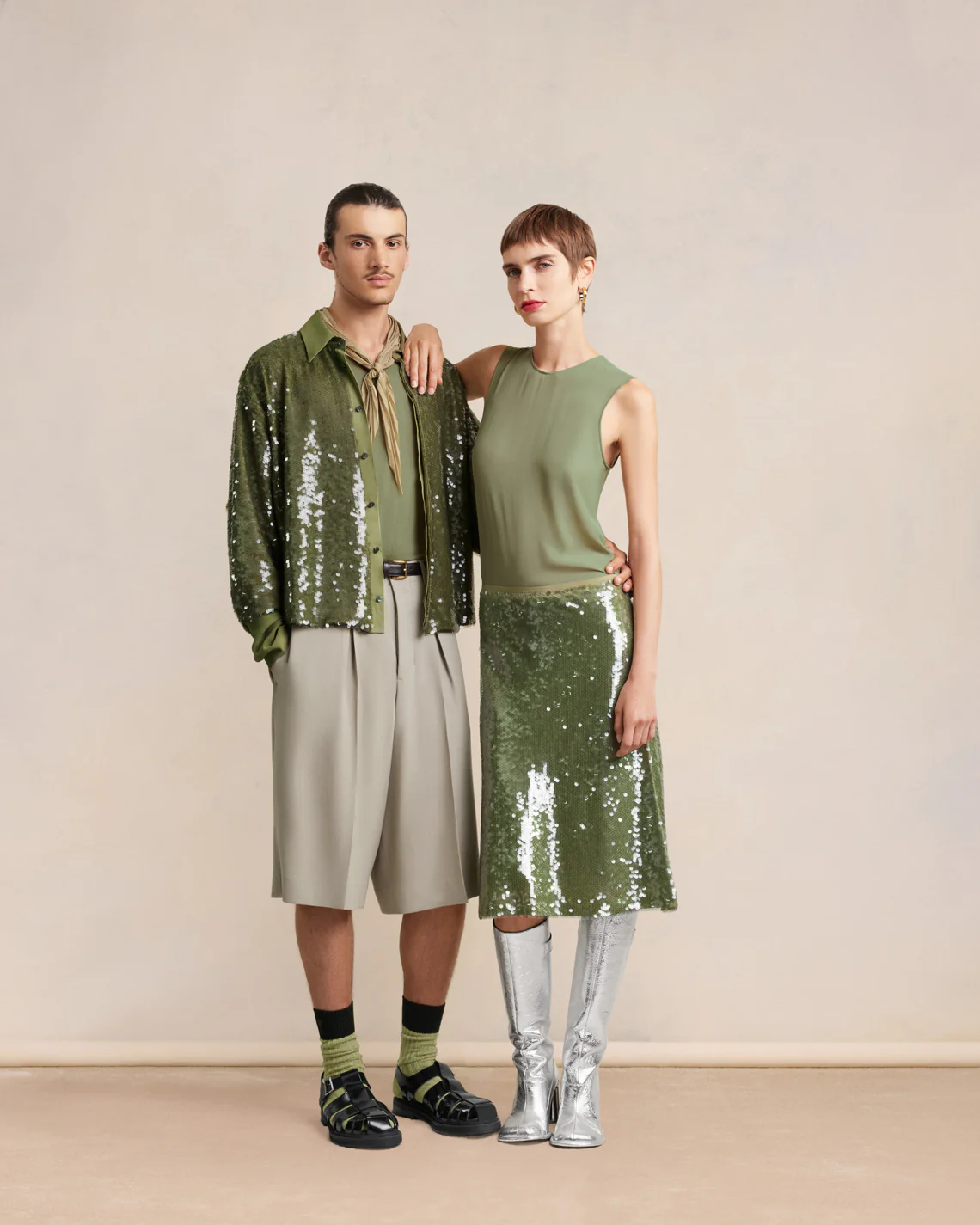 Olive Embroidered Skirt - leoleo123123