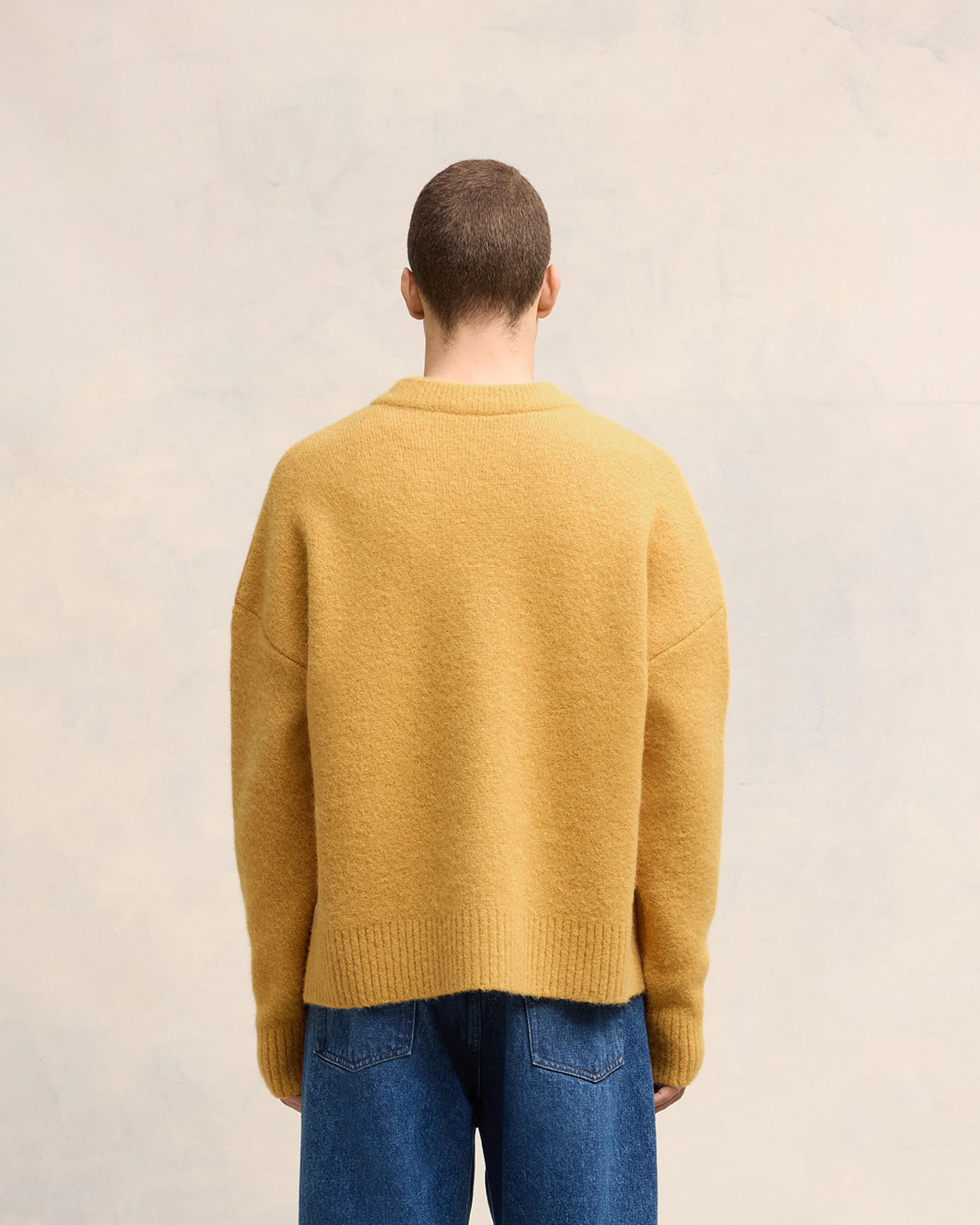 Mustard Off-White Ami De Coeur Cardigan - leoleo123123