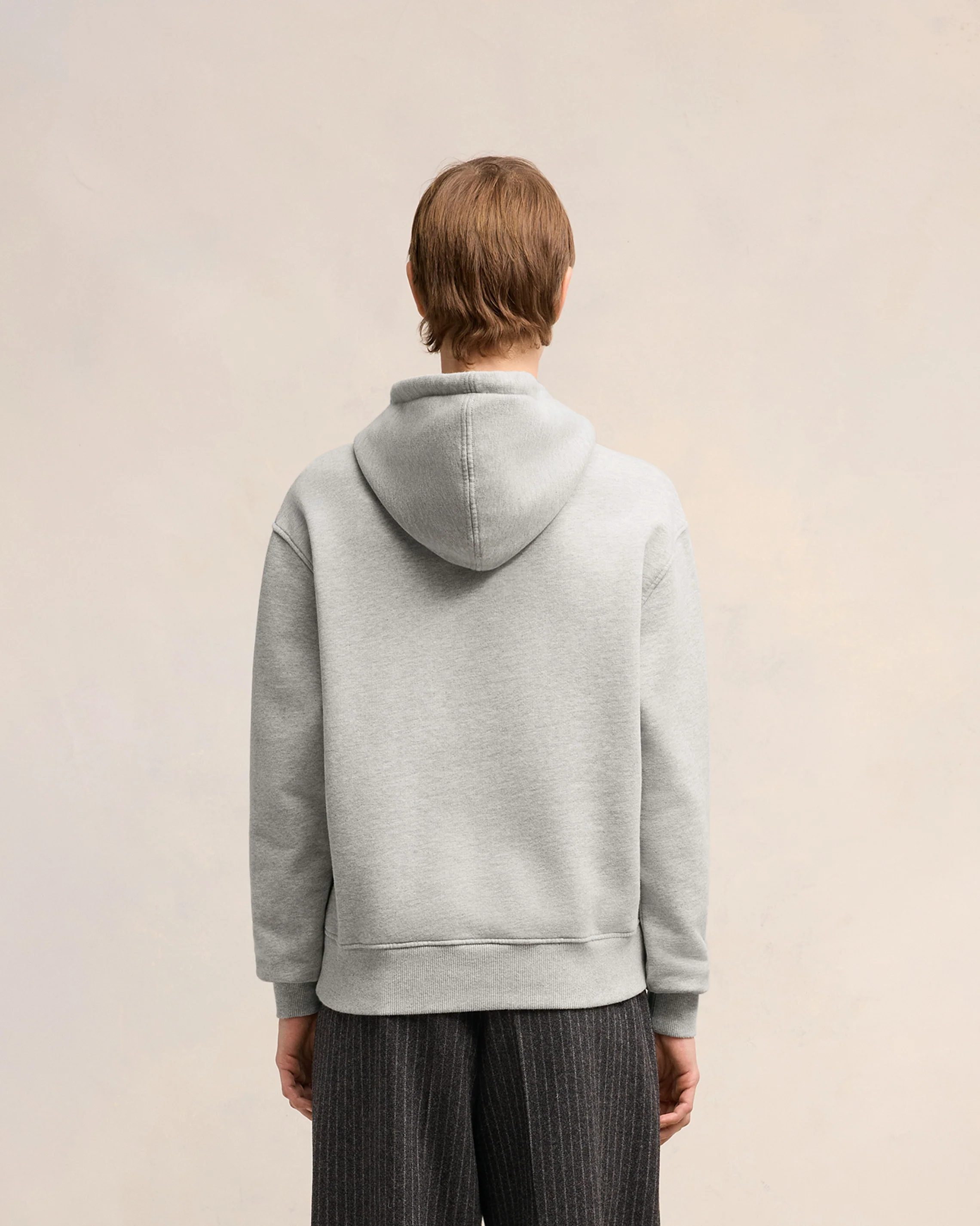 Heather Ash Grey Red Ami De Coeur Hoodie - leoleo123123