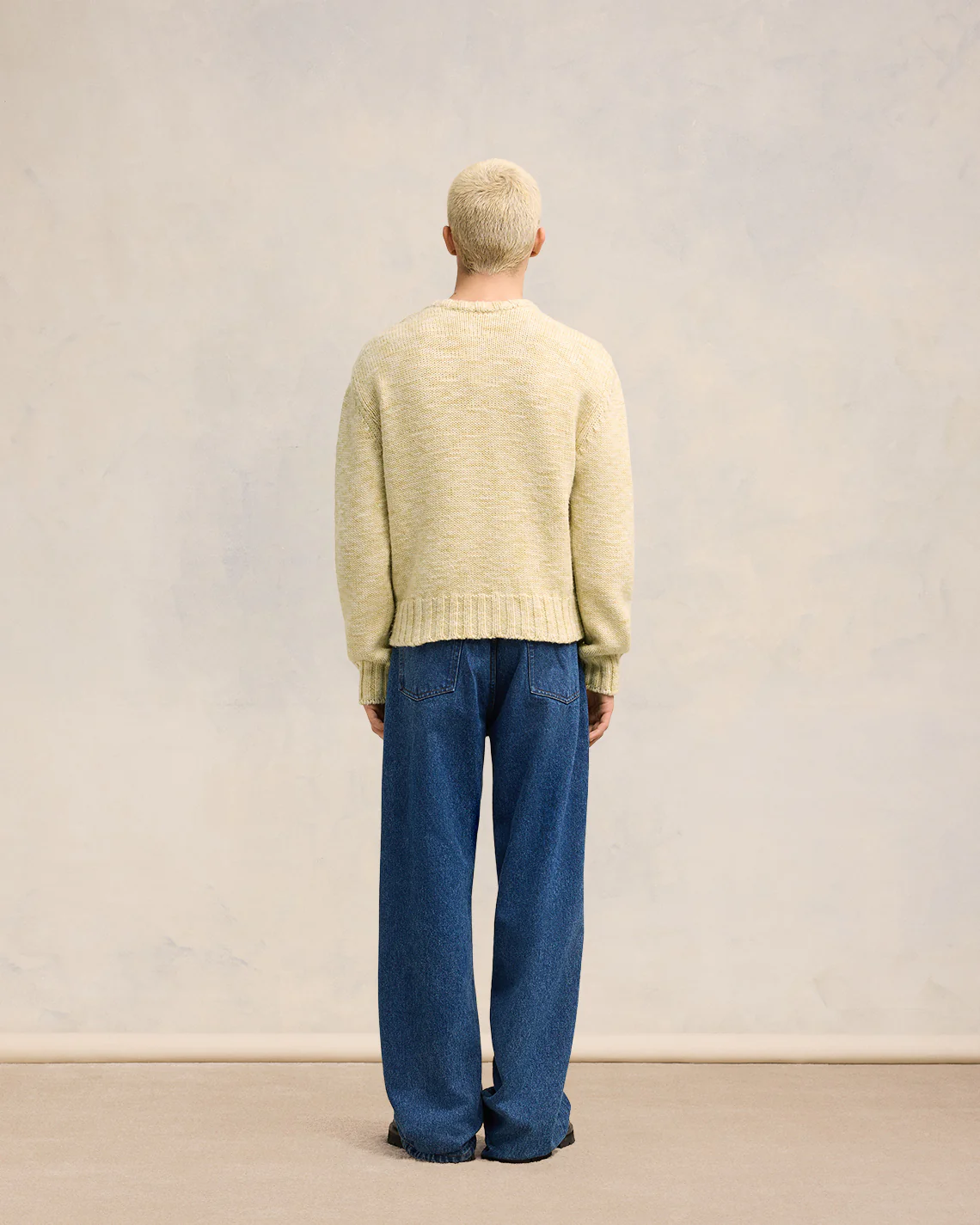 Light Sand/Off White Shearling Crew Neck Sweater - leoleo123123