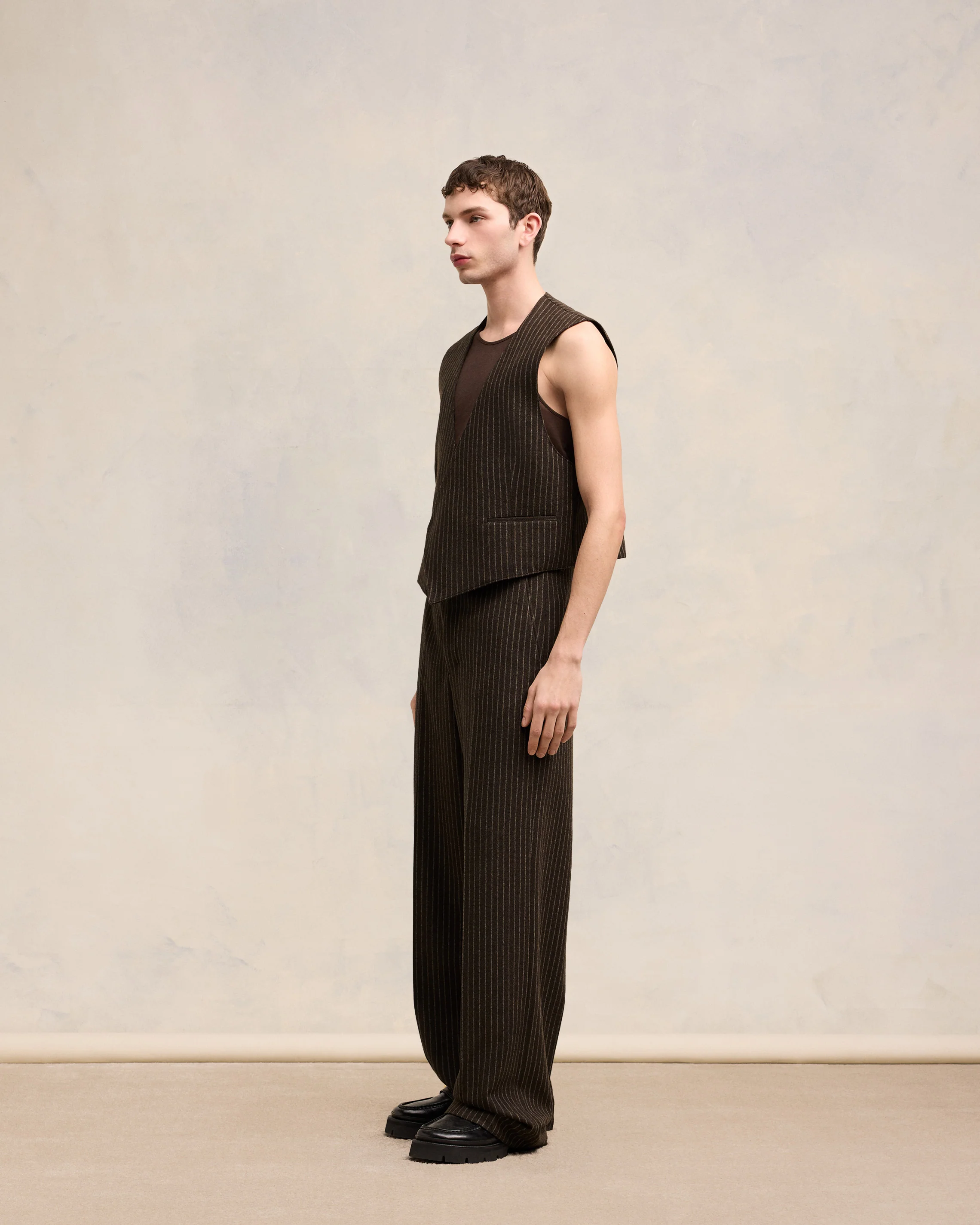 Dark Coffe/Sable Sleeveless Military Jacket - leoleo123123