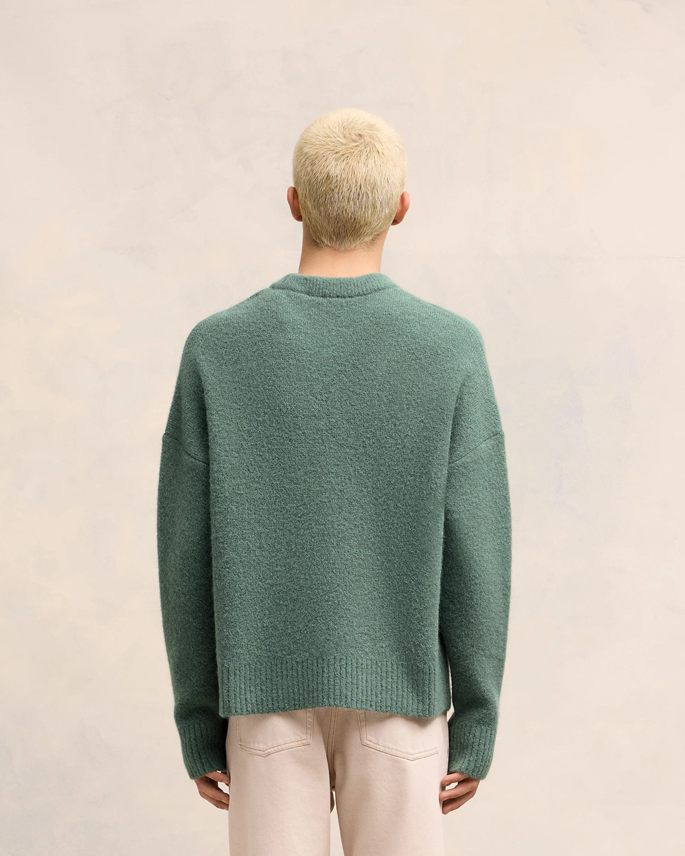 Antique Clay Off-White Ami De Coeur Crew Neck Sweater - leoleo123123