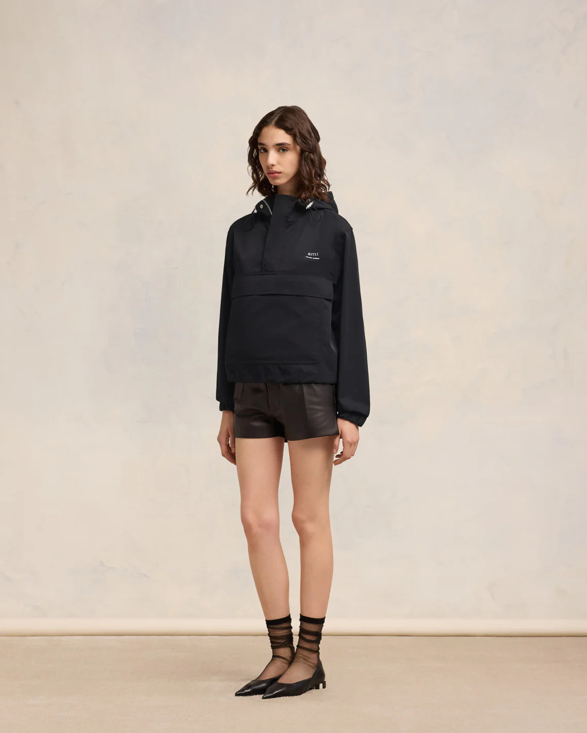 Black Hooded Ami Alexandre Mattiussi Windbreaker - leoleo123123