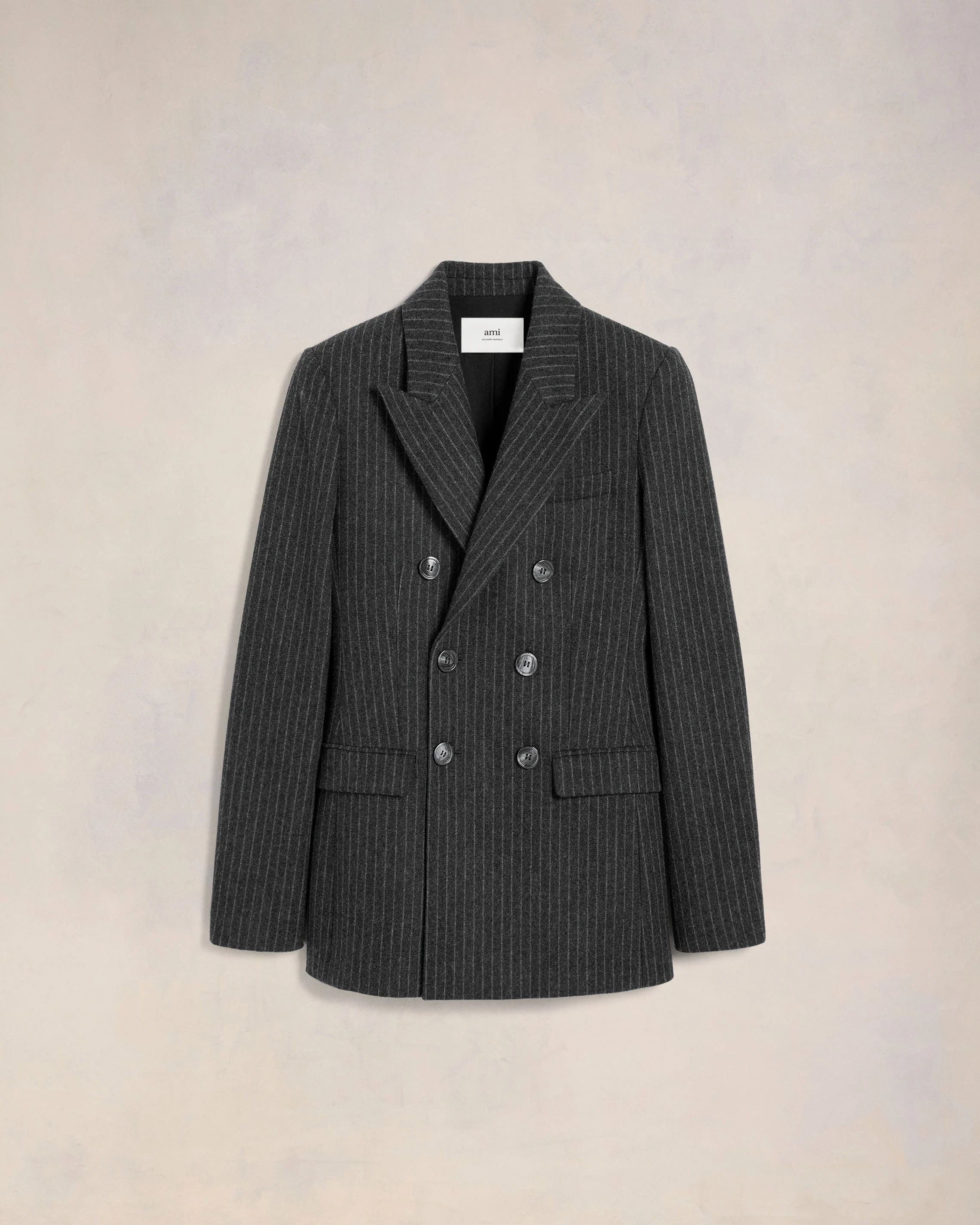 Dark Grey/ Off White Double Breasted Jacket - leoleo123123