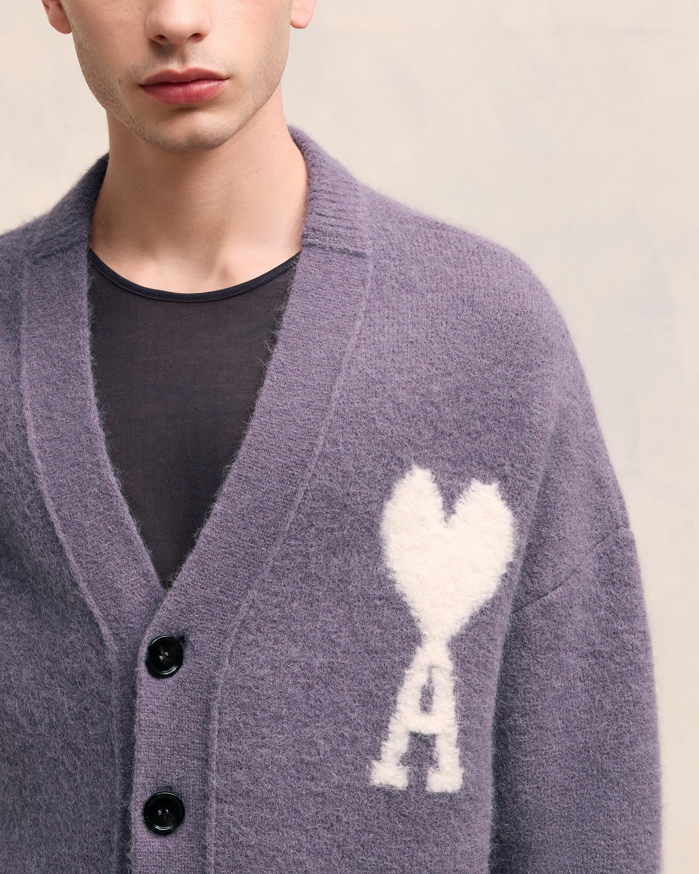 Lilac Off-White Ami De Coeur Cardigan - leoleo123123