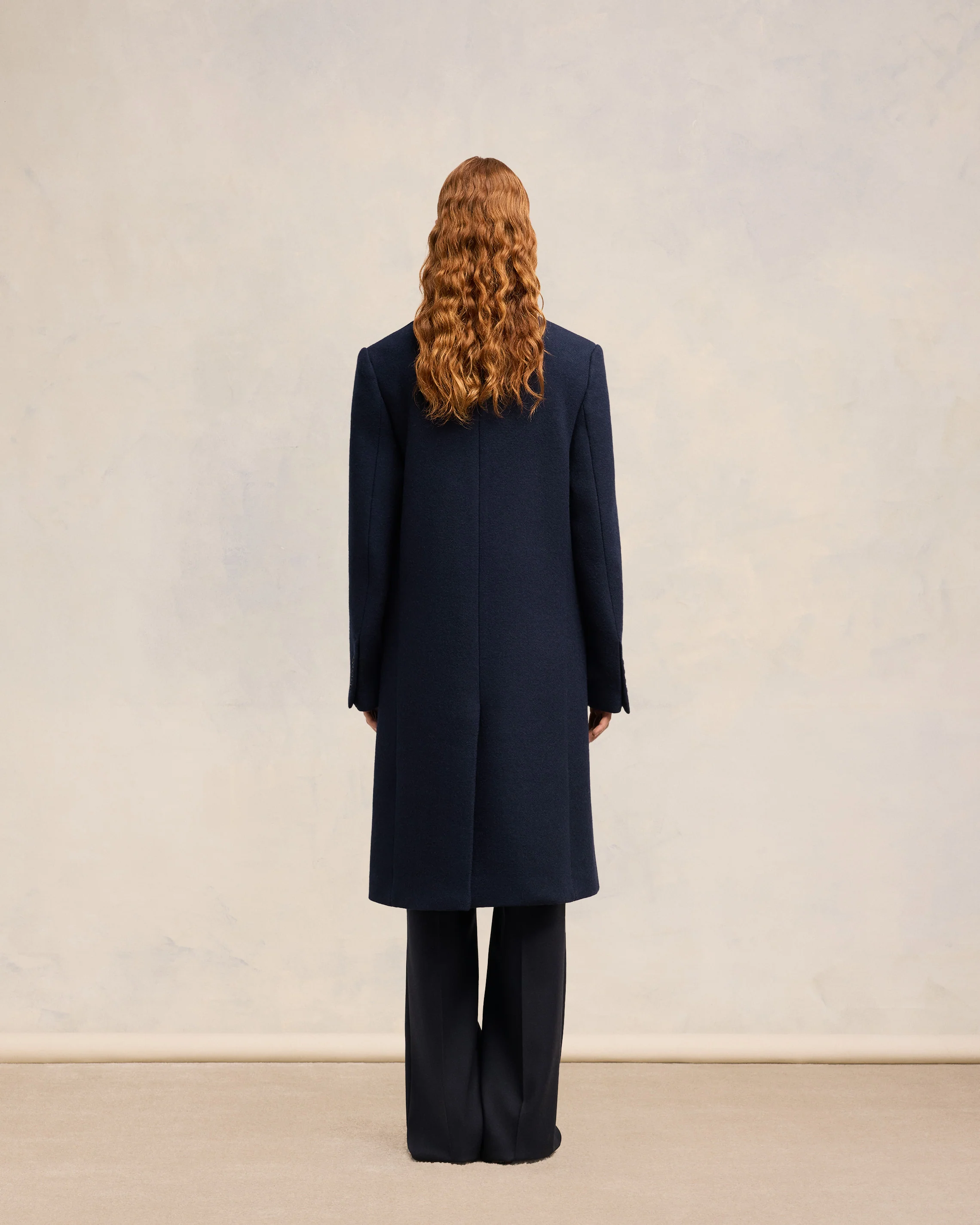 Navy Blue Double Breasted Coat - leoleo123123