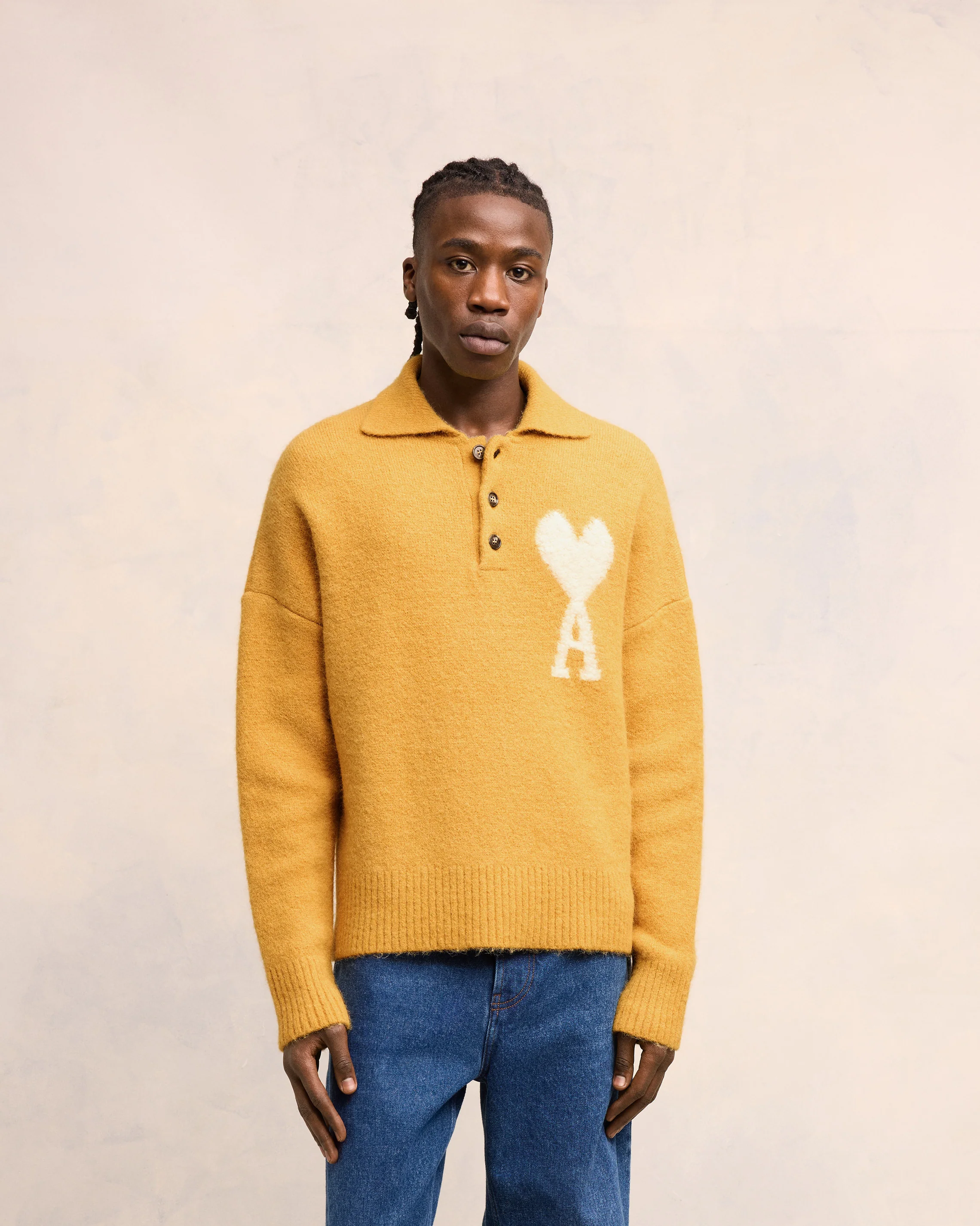 Mustard Off-White Ami De Coeur Polo - leoleo123123