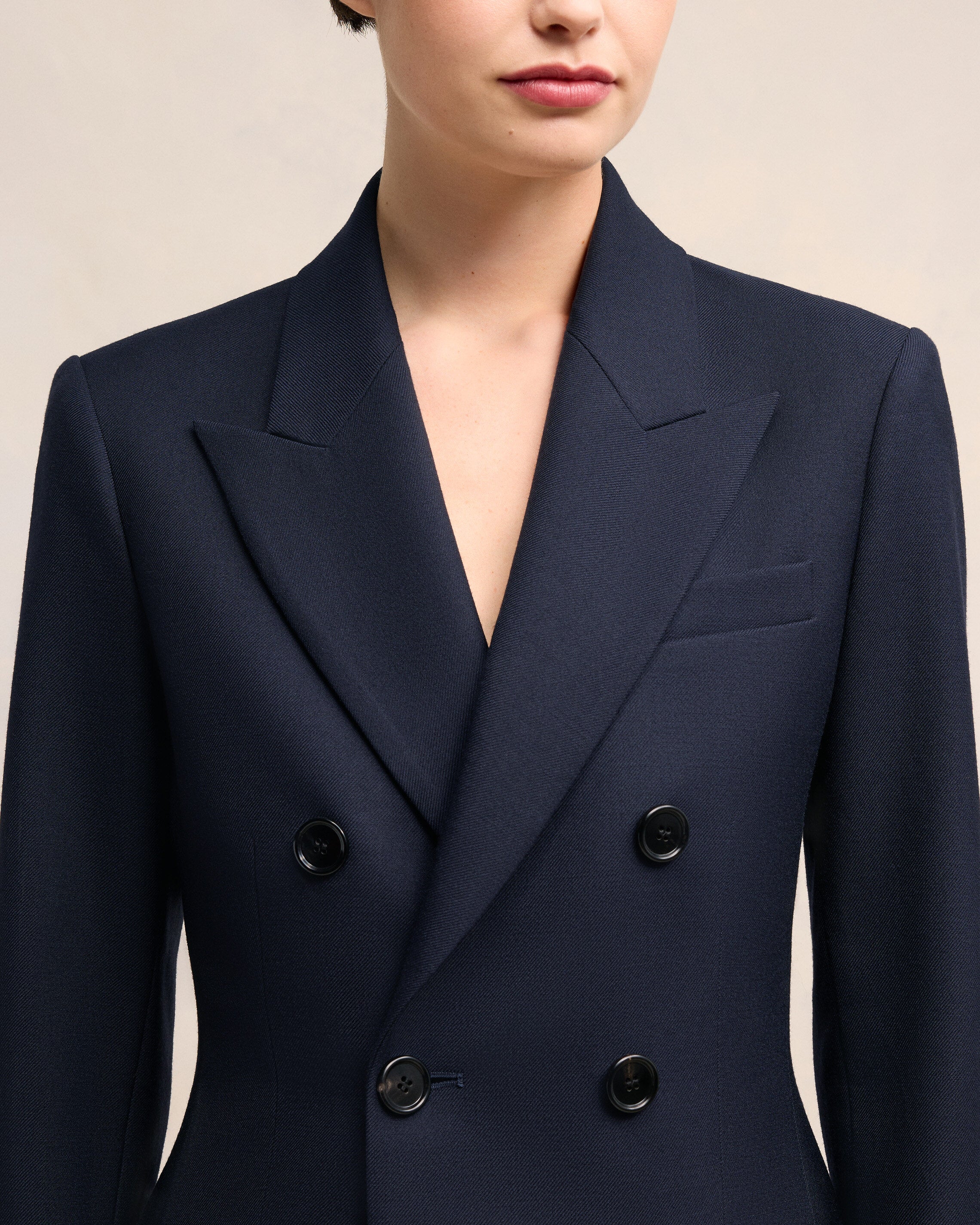 Navy Blue Double Breasted Jacket - leoleo123123