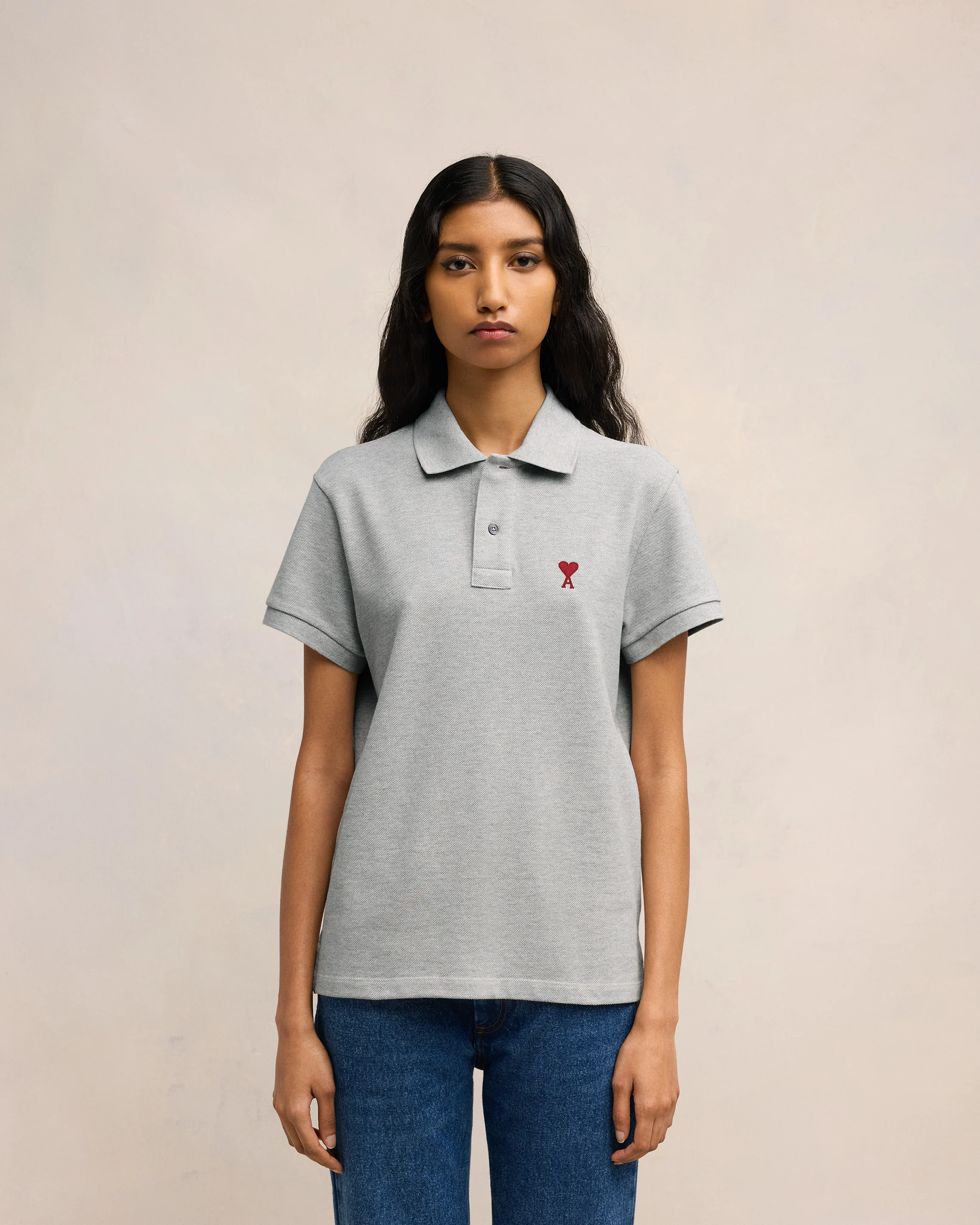 Heather Ash Grey Ami De Coeur Polo Shirt - leoleo123123