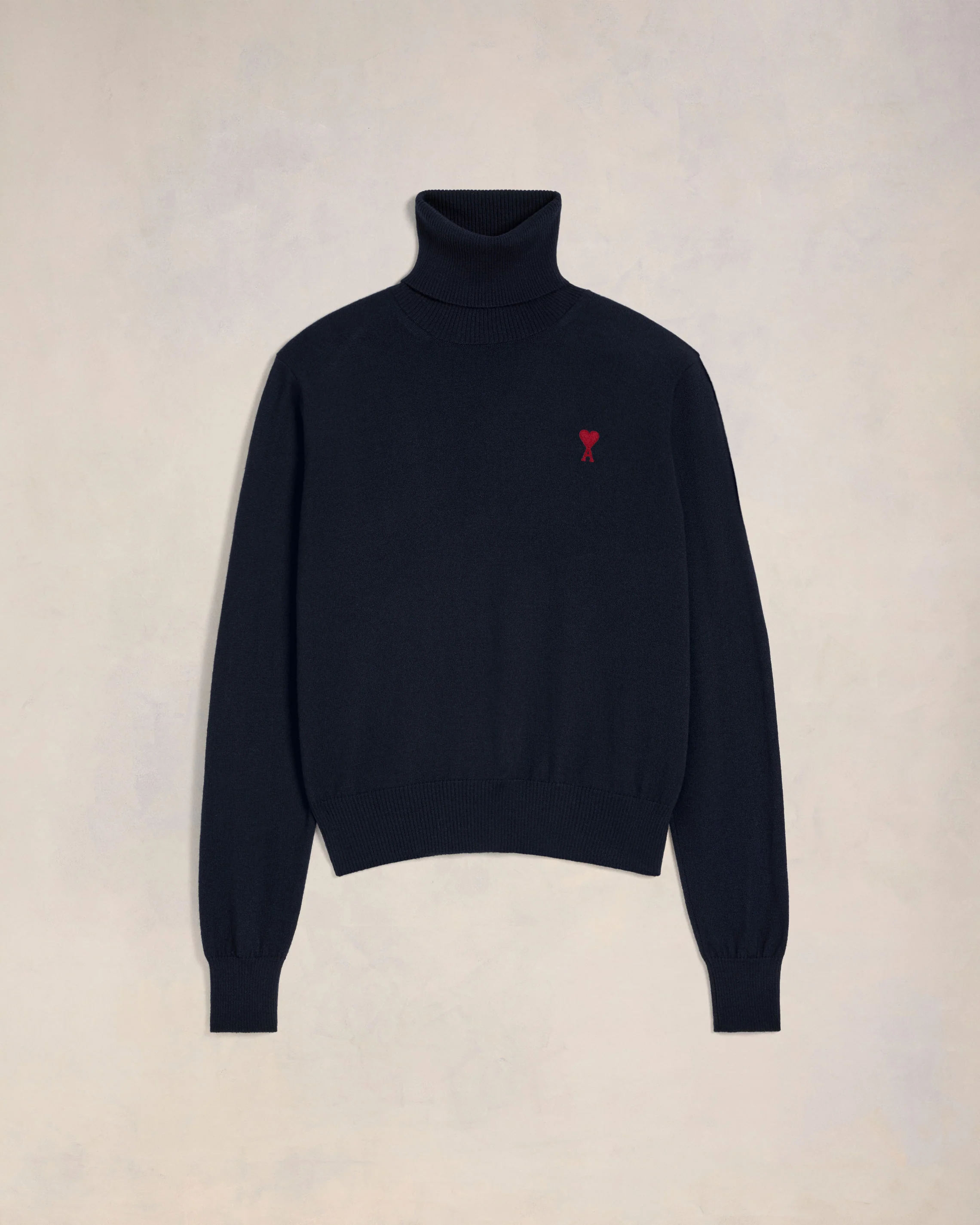 Night Blue Red Ami De Coeur Turtle Neck Sweater - leoleo123123