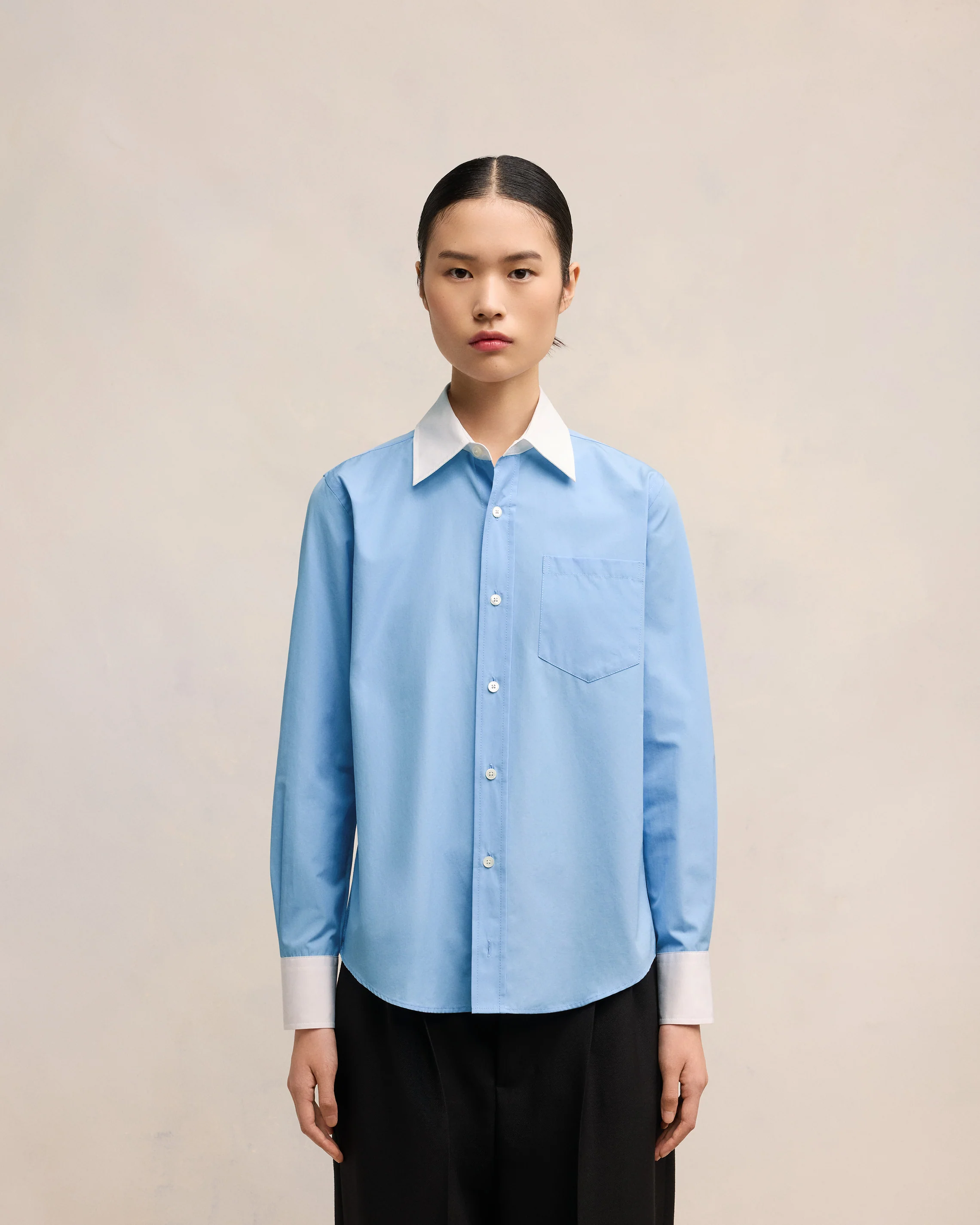 Cashmere Blue/ White Classic Shirt - leoleo123123