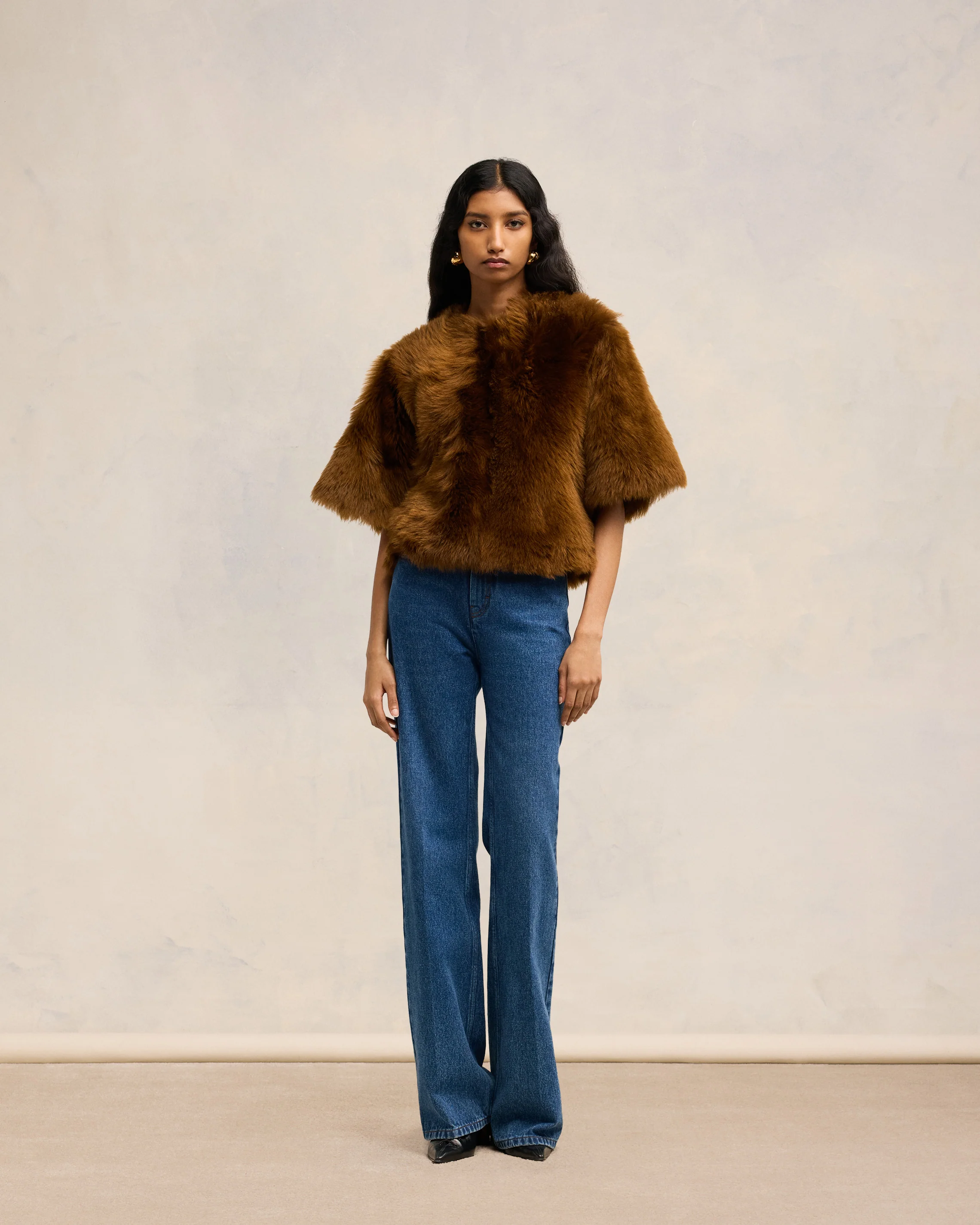 Fawn Shearling Top - leoleo123123
