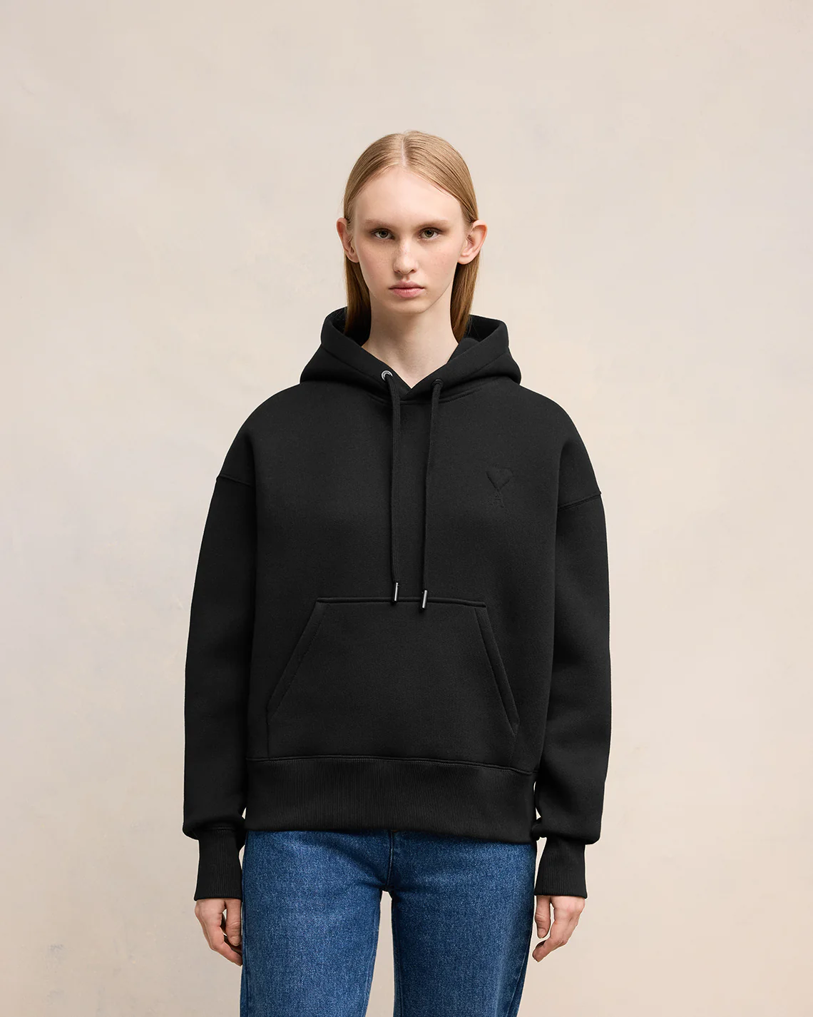 Black Embossed Hoodie | Ami de Coeur | Ami Paris UK - leoleo123123