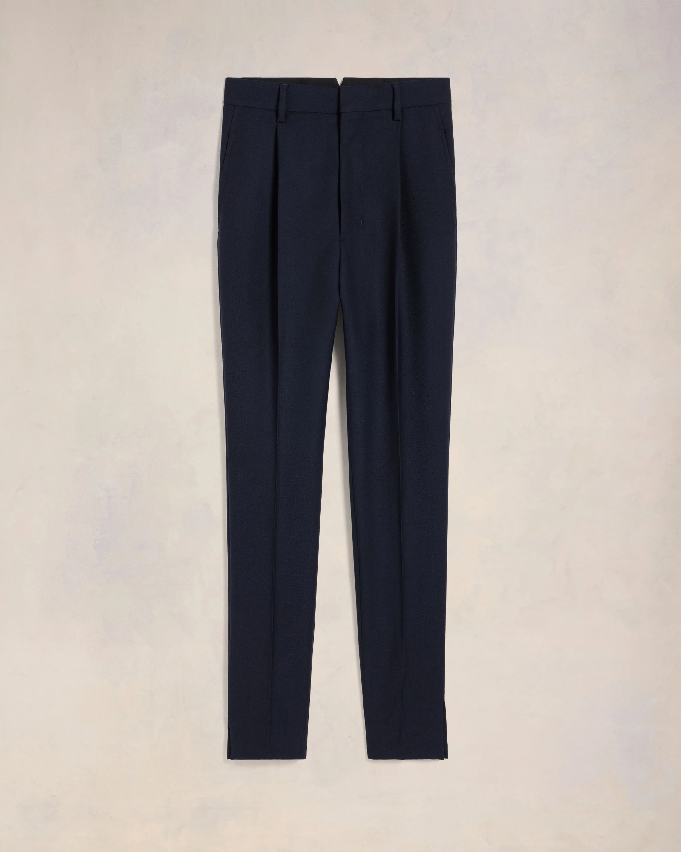 Navy Blue High Waisted Cigarette Trousers - leoleo123123