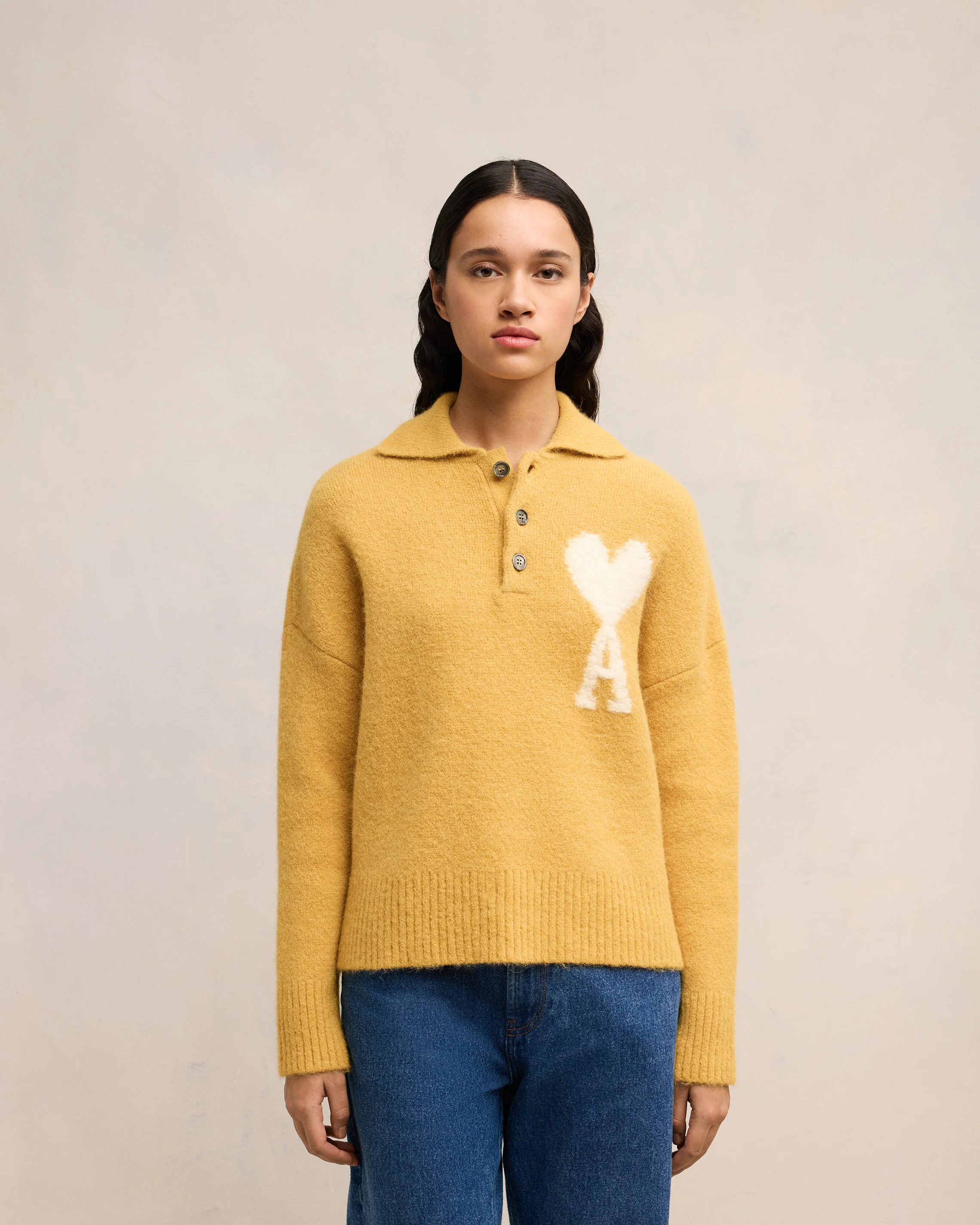 Mustard Off-White Ami De Coeur Polo - leoleo123123