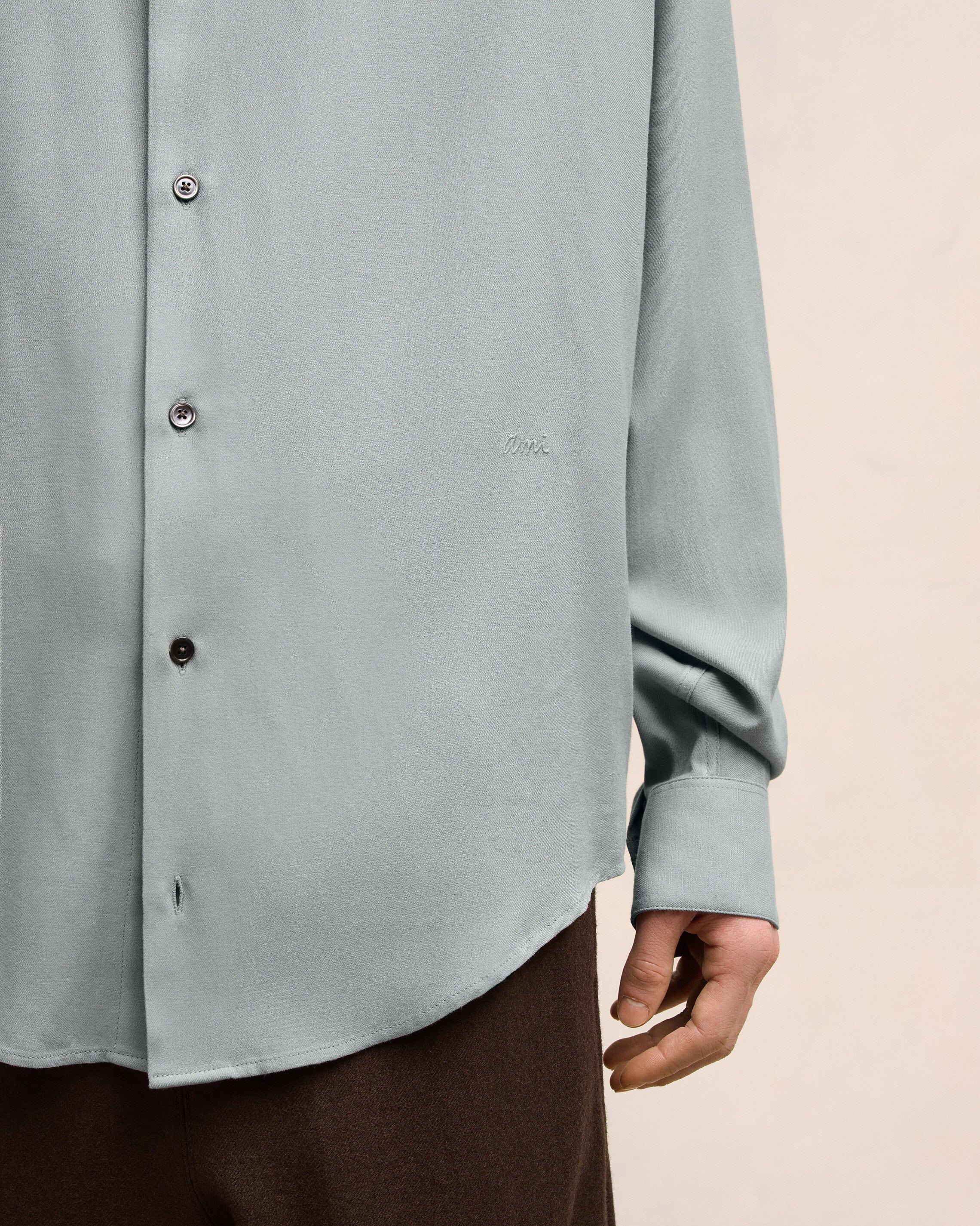 Clay Blue Boxy Fit Shirt - leoleo123123