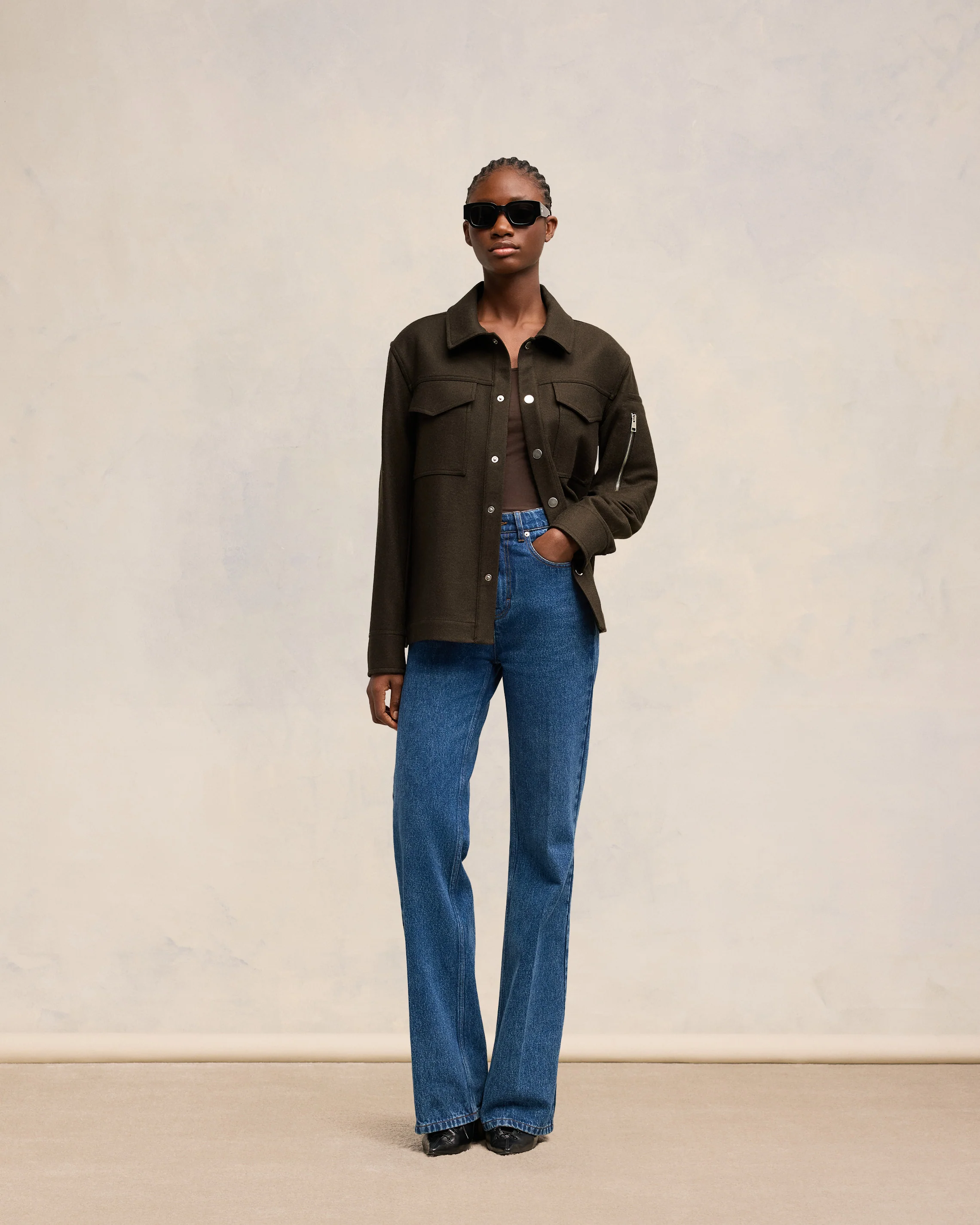 Dark Coffee Buttoned Overshirt - leoleo123123