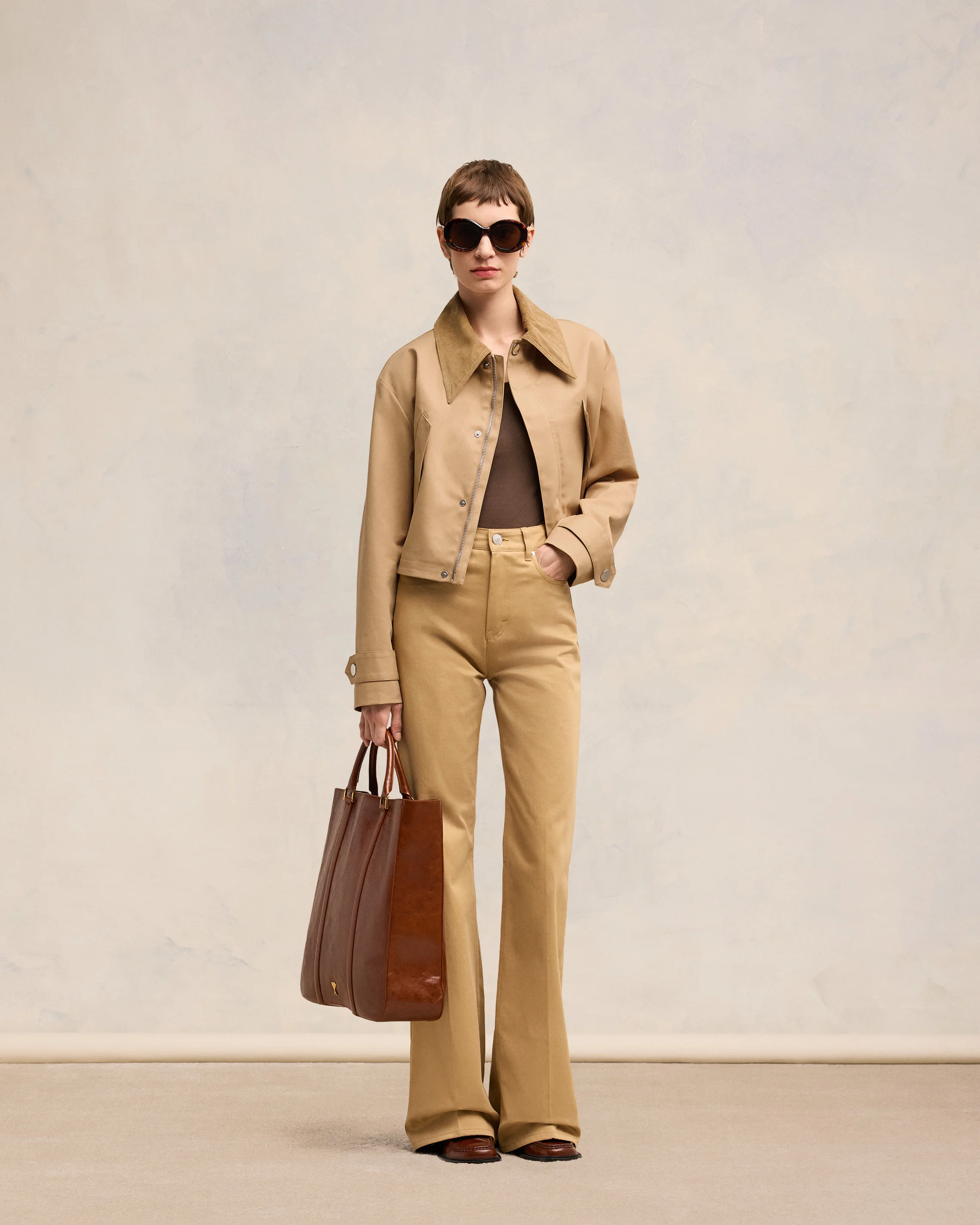 Sand/ Light Beige Short Jacket - leoleo123123