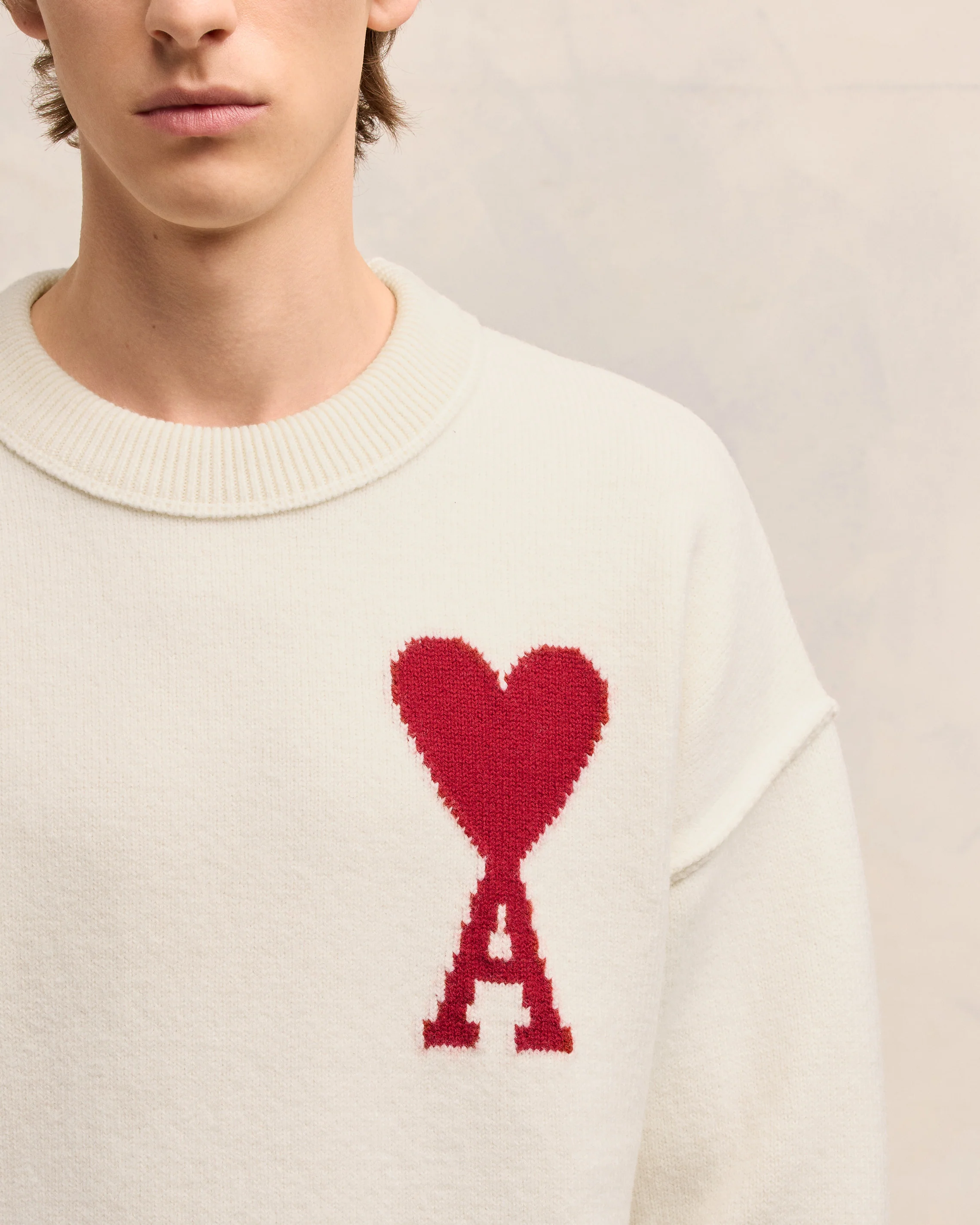 Pull Ami De Coeur Rouge Ecru/Rouge - leoleo123123