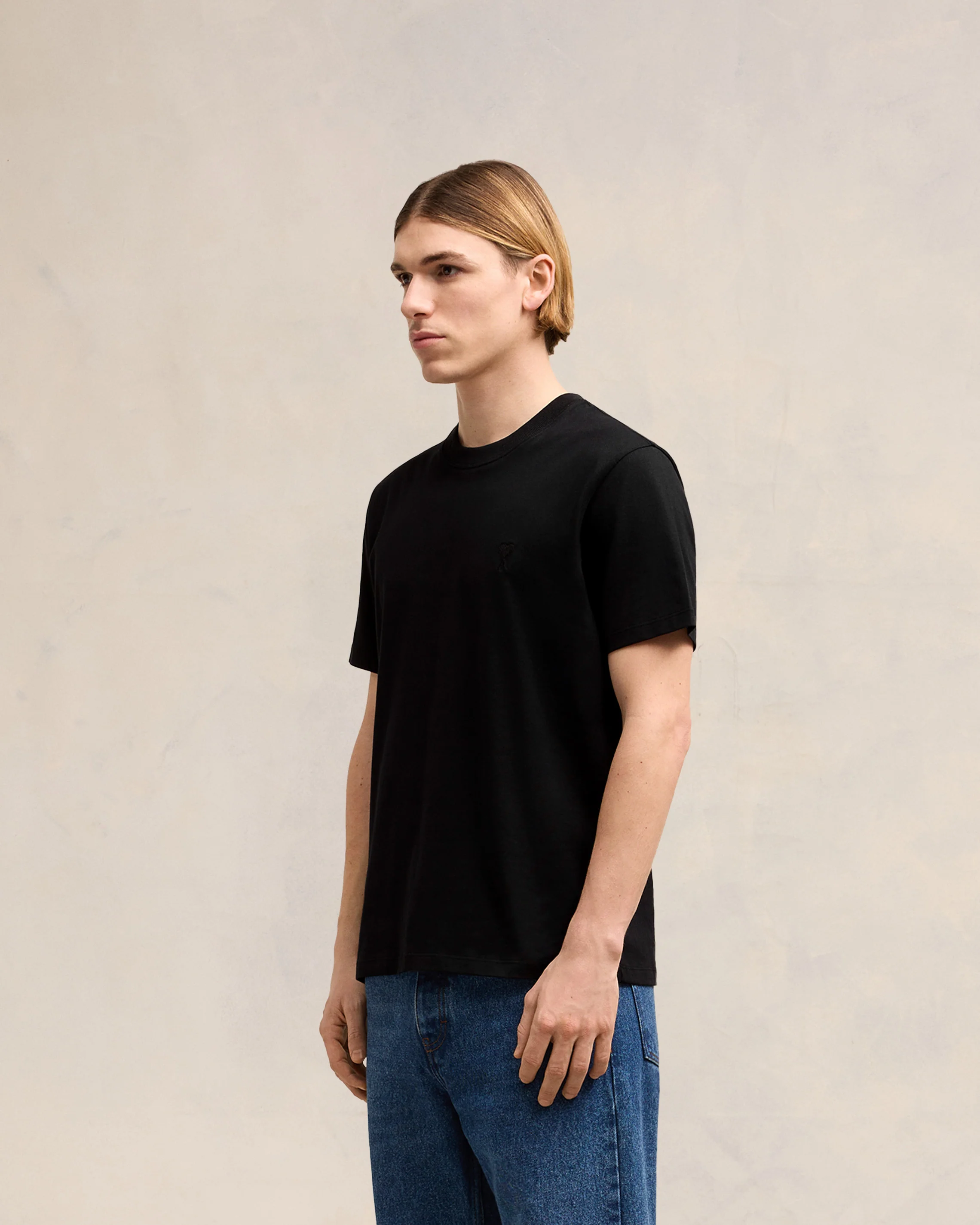 Black Jersey T-shirt | Ami De Coeur | Ami Paris US - leoleo123123