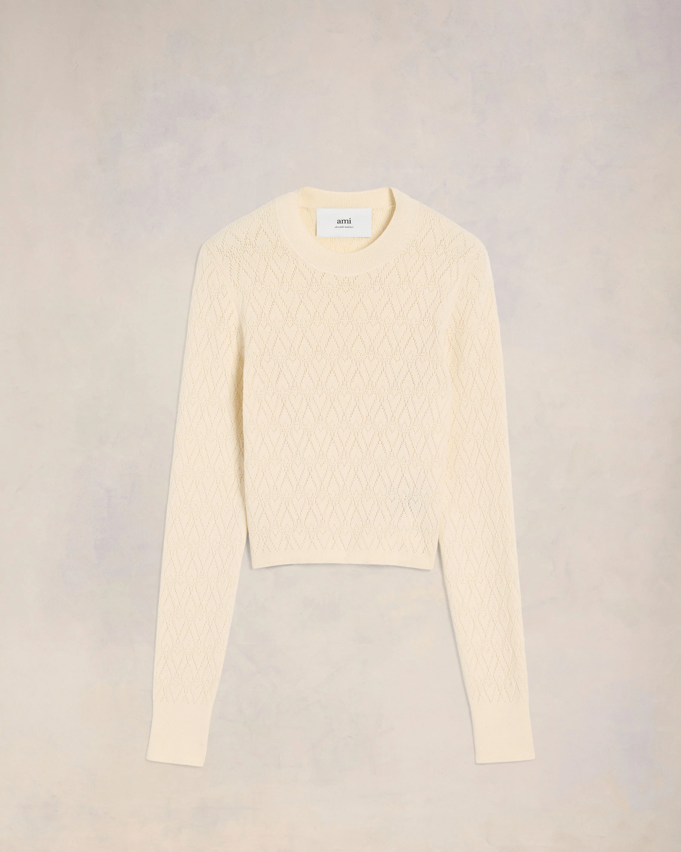 Off White Ami De Coeur Pointelle Crew Neck Sweater - leoleo123123