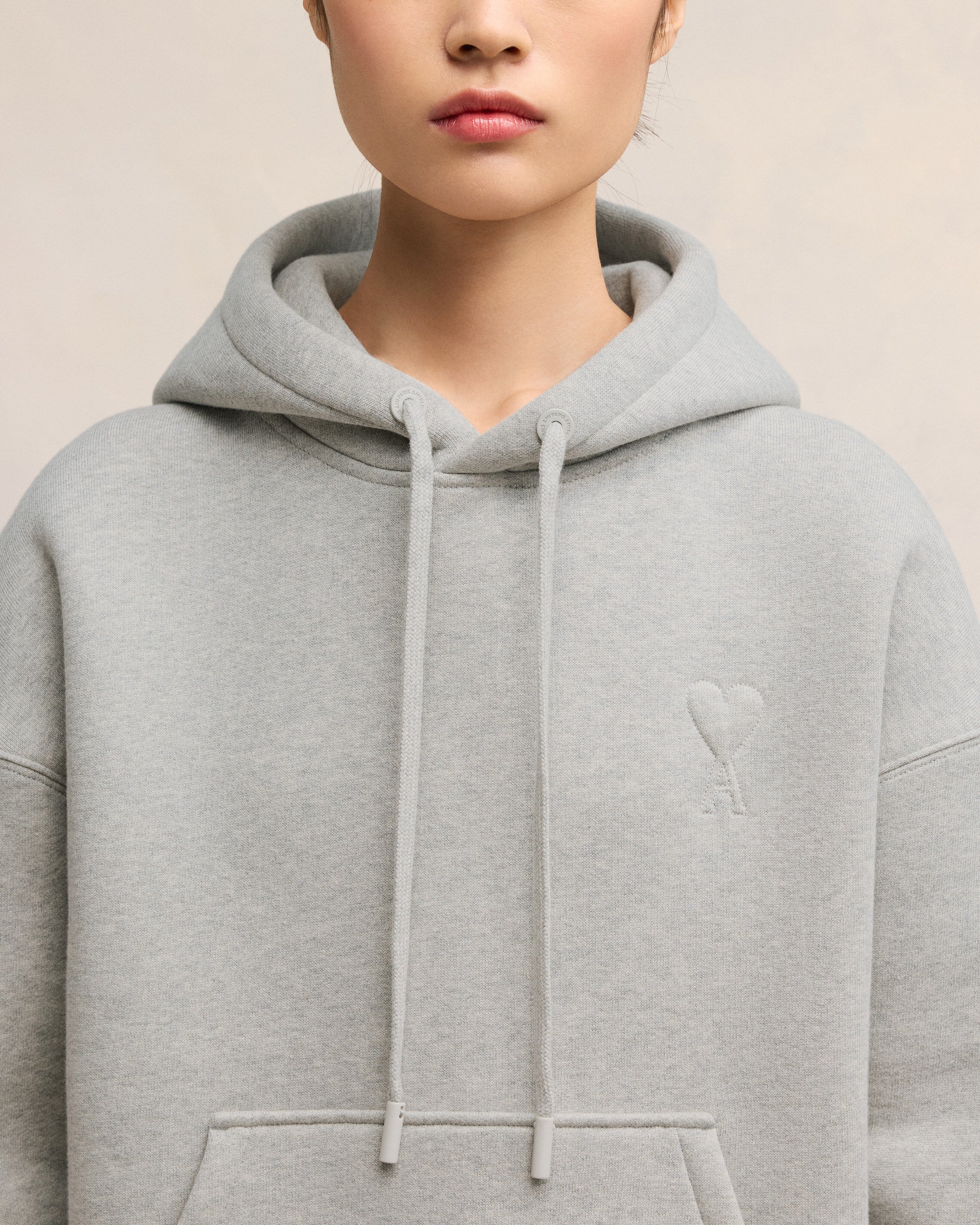 Heather Ash Grey Ami De Coeur Hoodie - leoleo123123