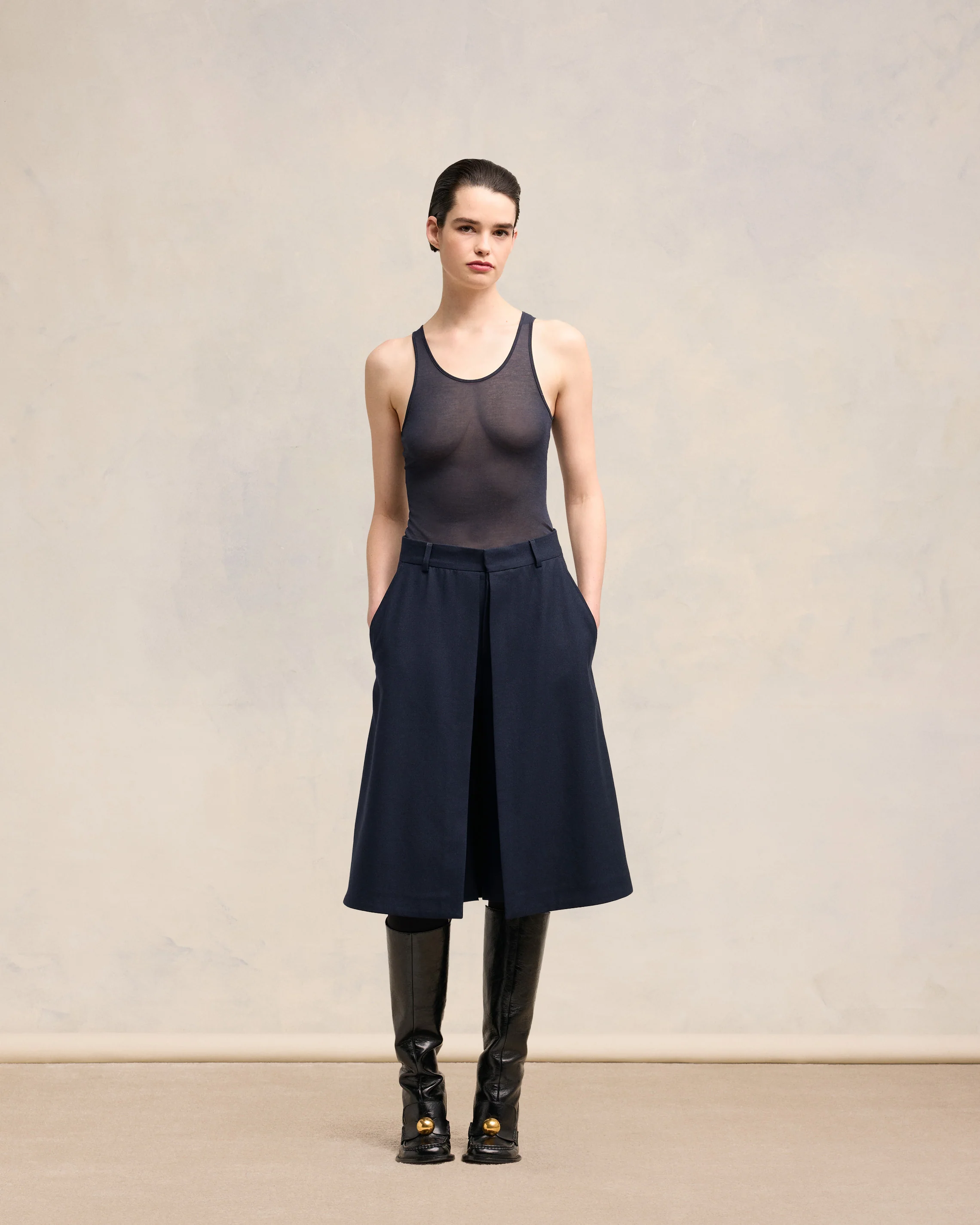 Navy Blue Short With Pannels - leoleo123123