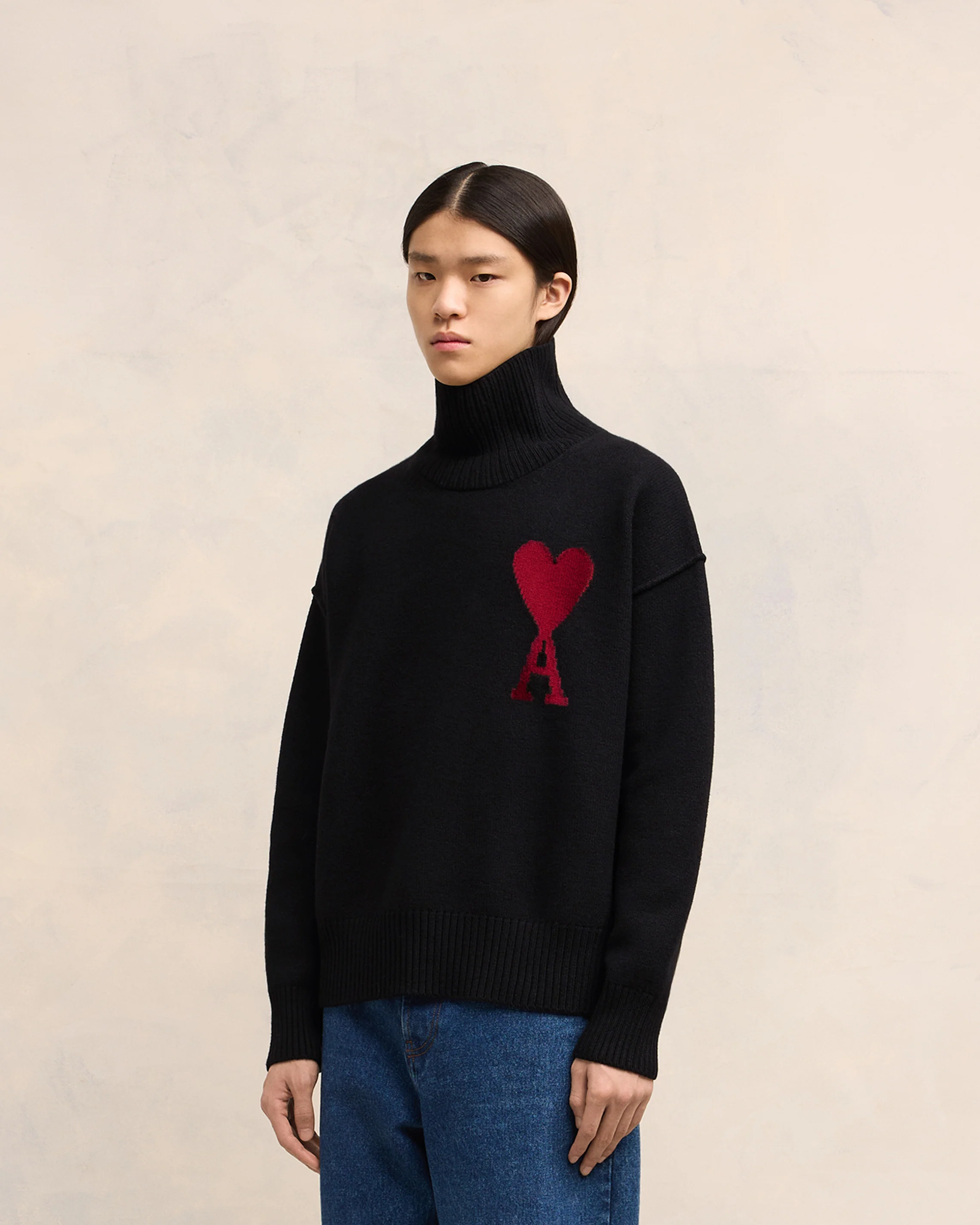 Black Turtleneck Jumper | Ami De Coeur | Ami Paris US - leoleo123123