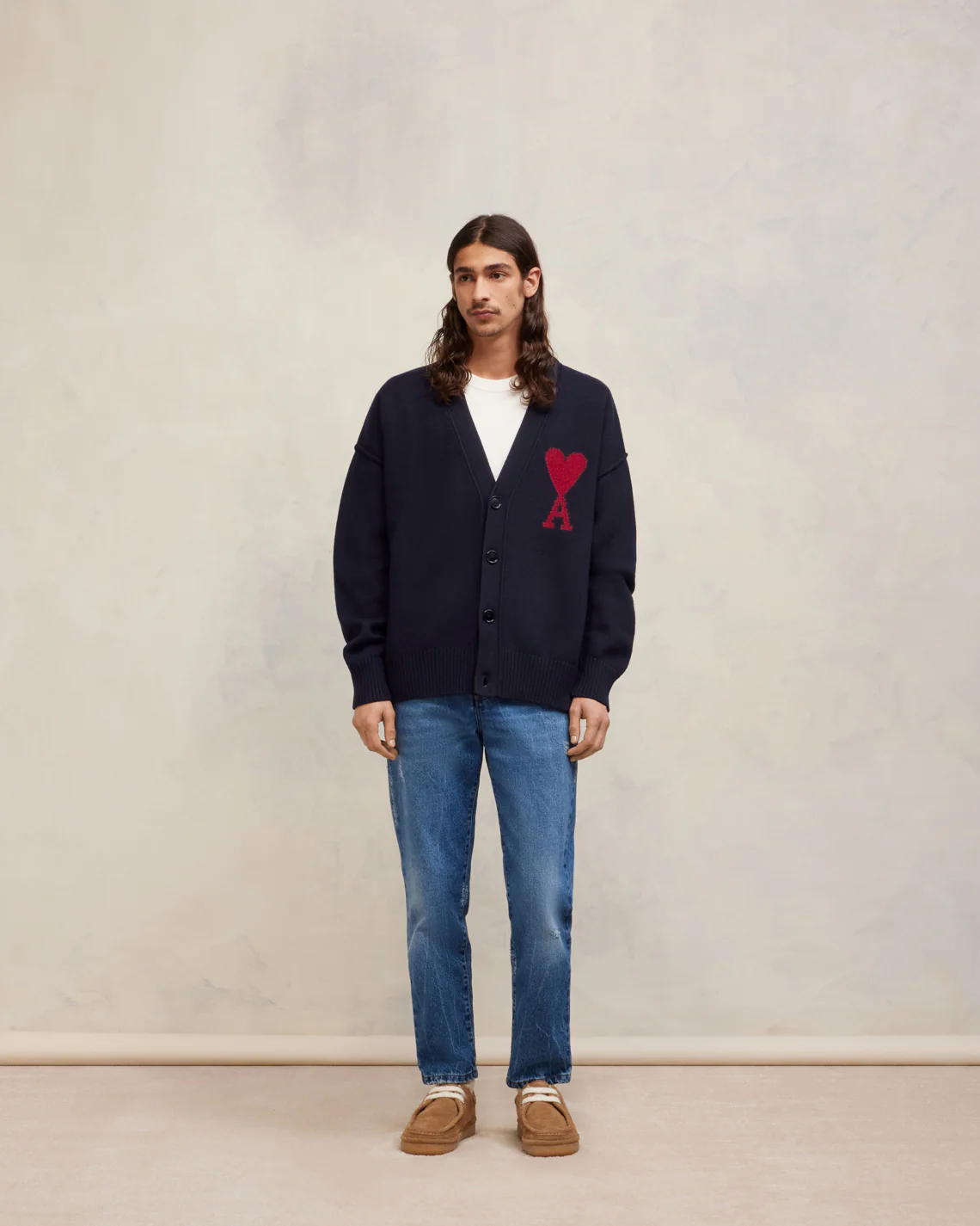 Cardigan Ami De Coeur Rouge Bleu Nuit/Rouge - leoleo123123
