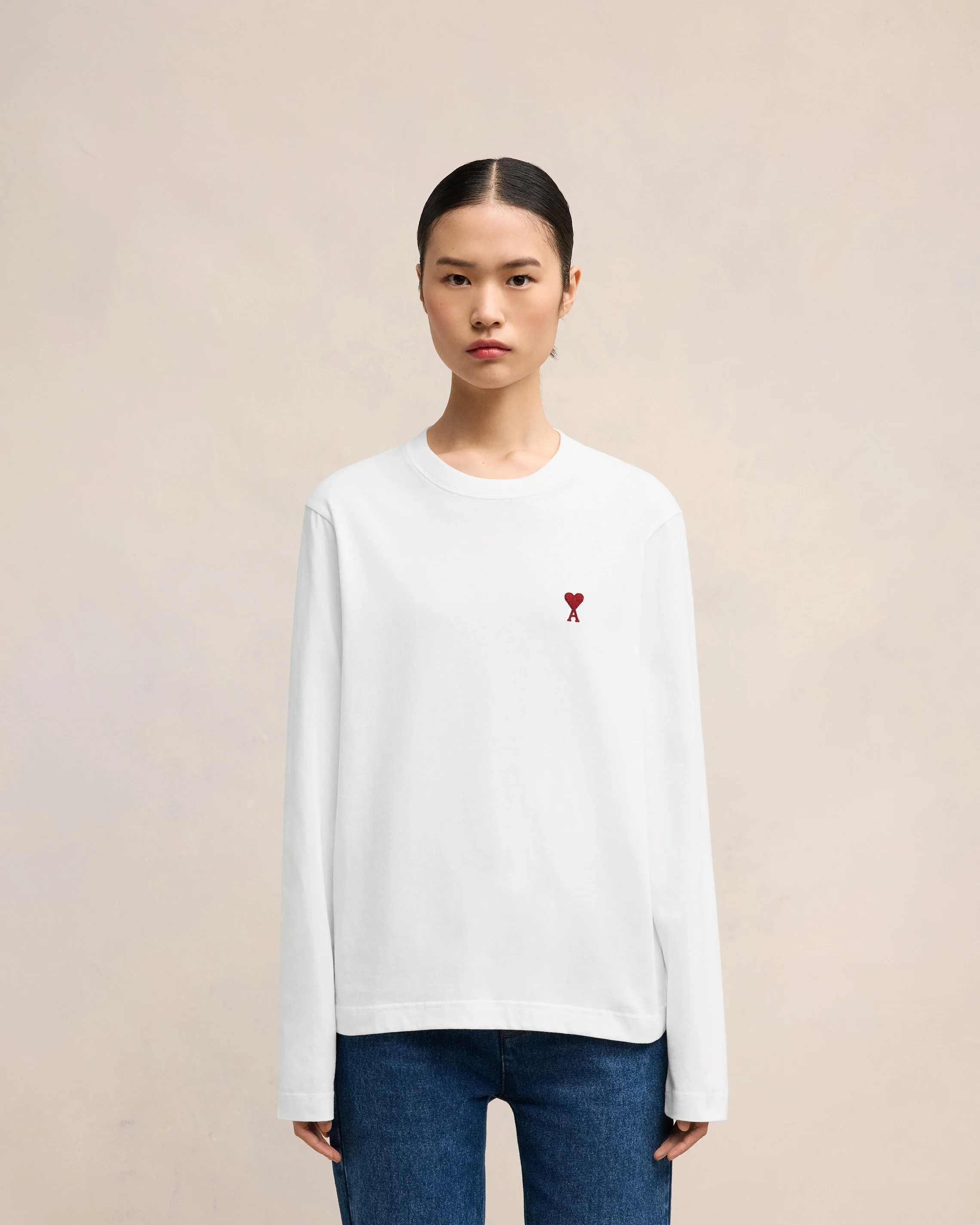 White Red Ami De Coeur Long Sleeves T-Shirt - leoleo123123