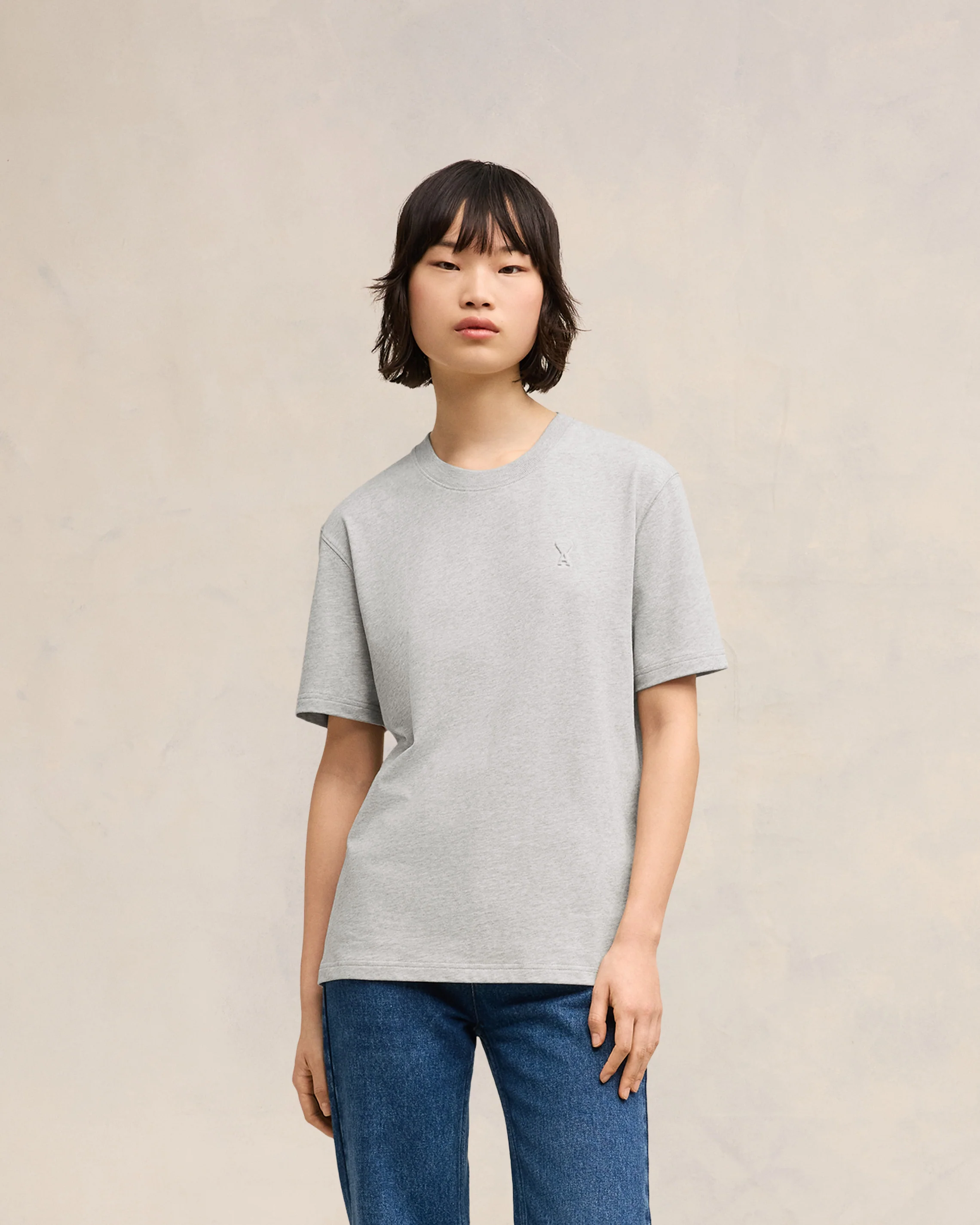 Heather Ash Grey Ami De Coeur T-Shirt - leoleo123123