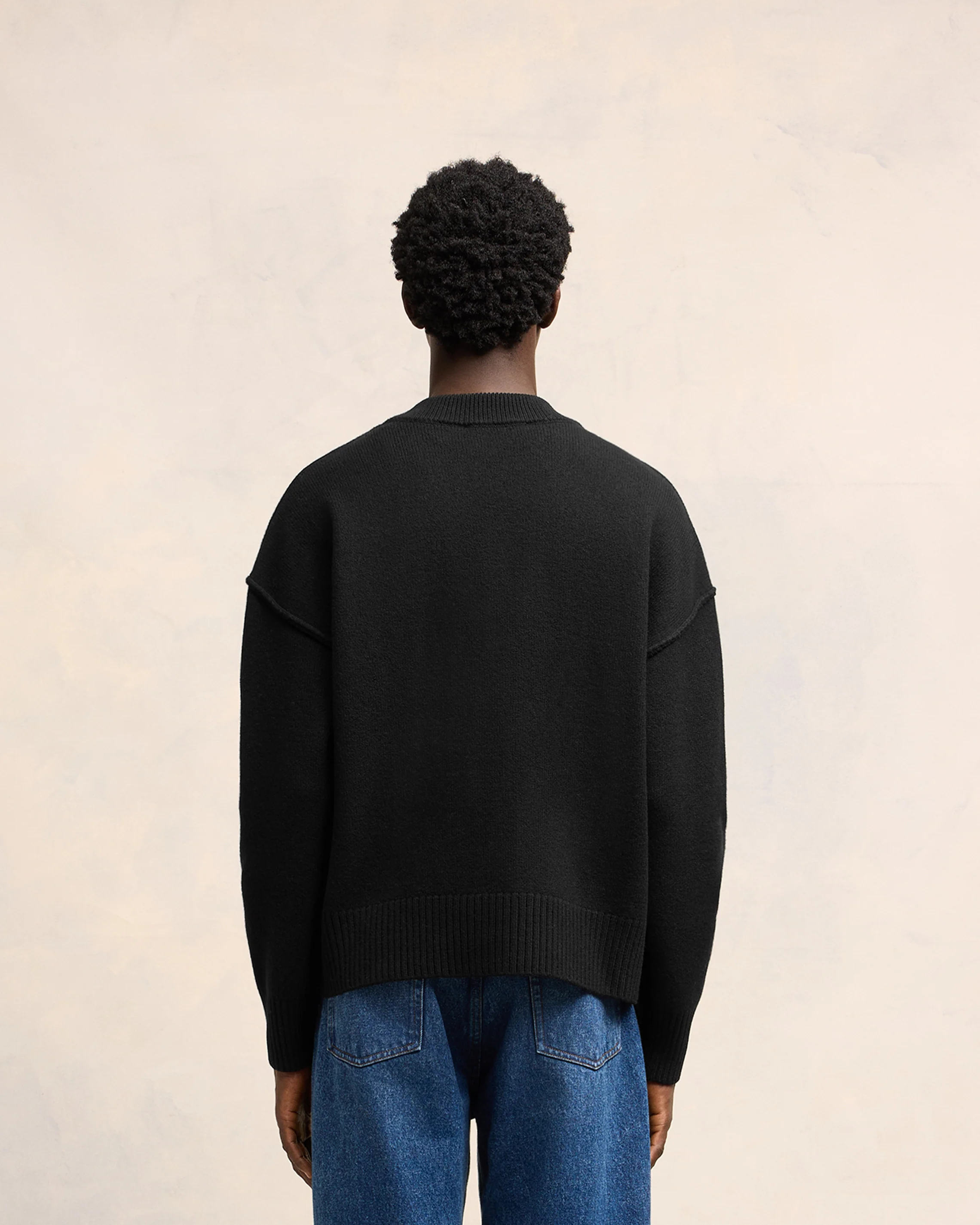Black Merino Wool Cardigan | Ami De Coeur | Ami Paris US - leoleo123123