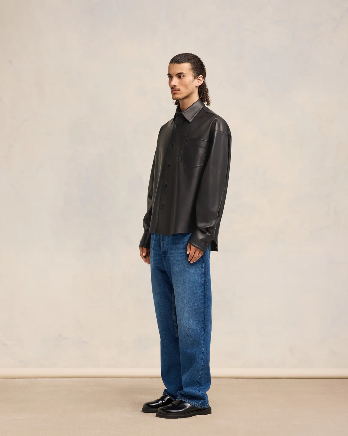 Black Boxy Fit Shirt - leoleo123123