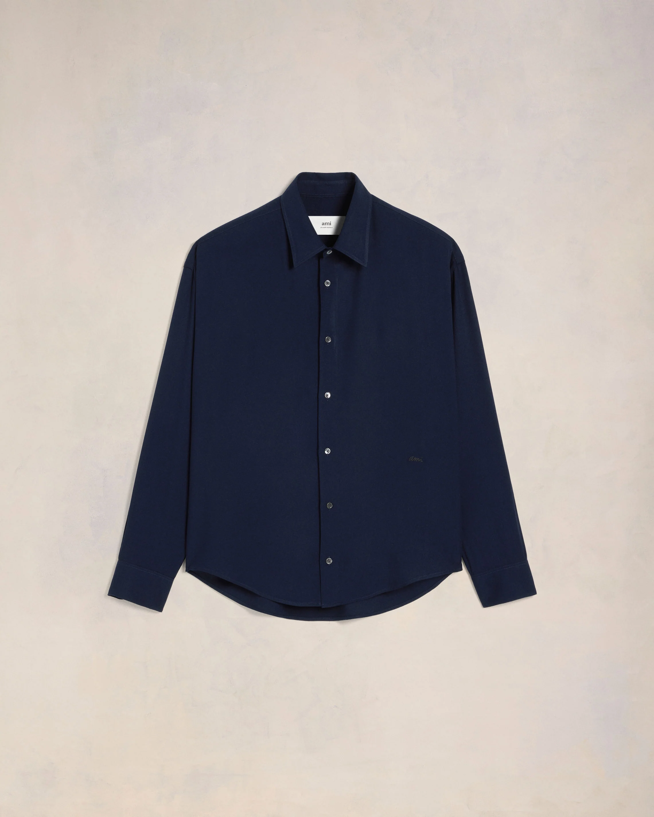 Navy Blue Boxy Fit Shirt - leoleo123123