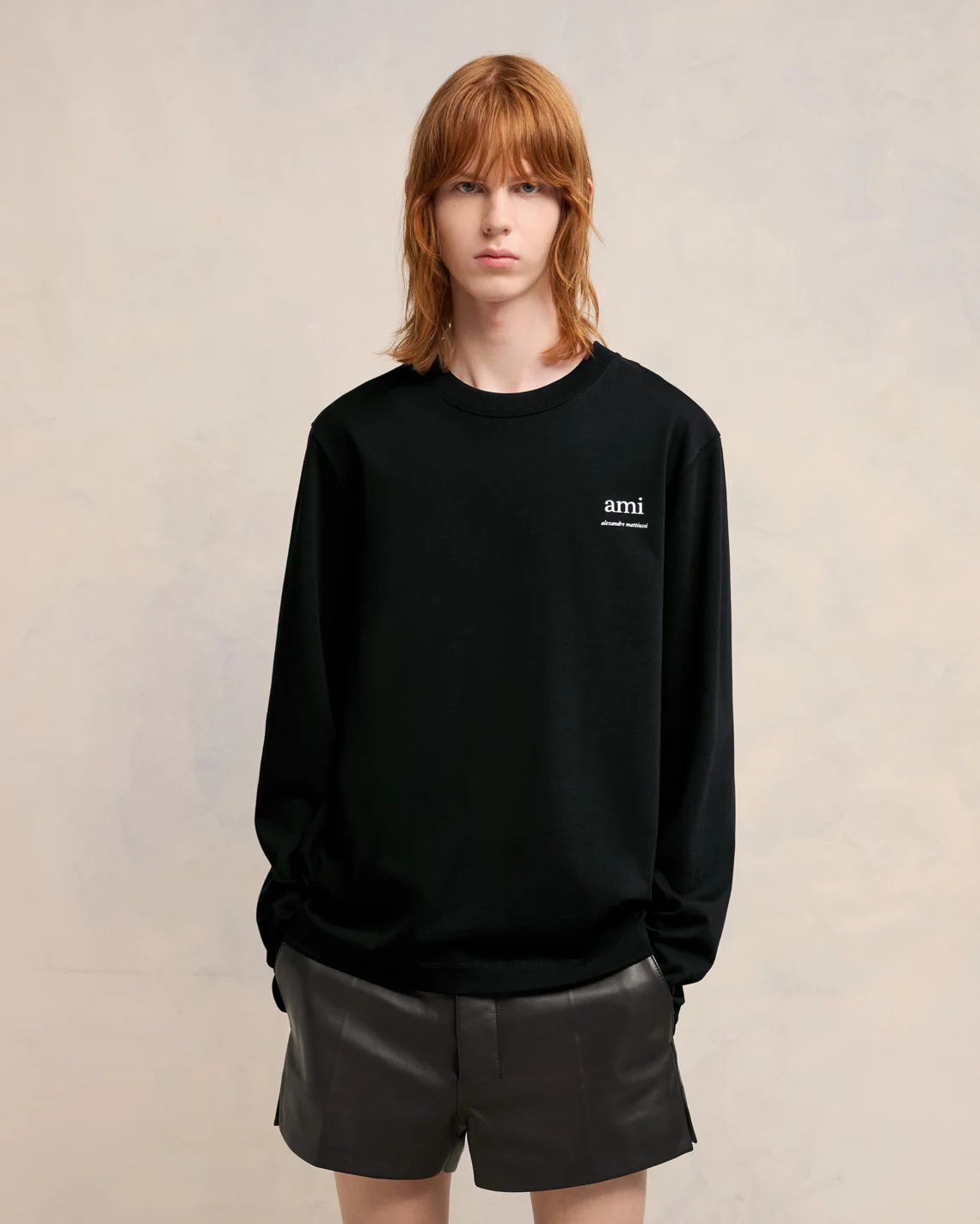 Black Long Sleeve Ami Alexandre Mattiussi T-Shirt - leoleo123123