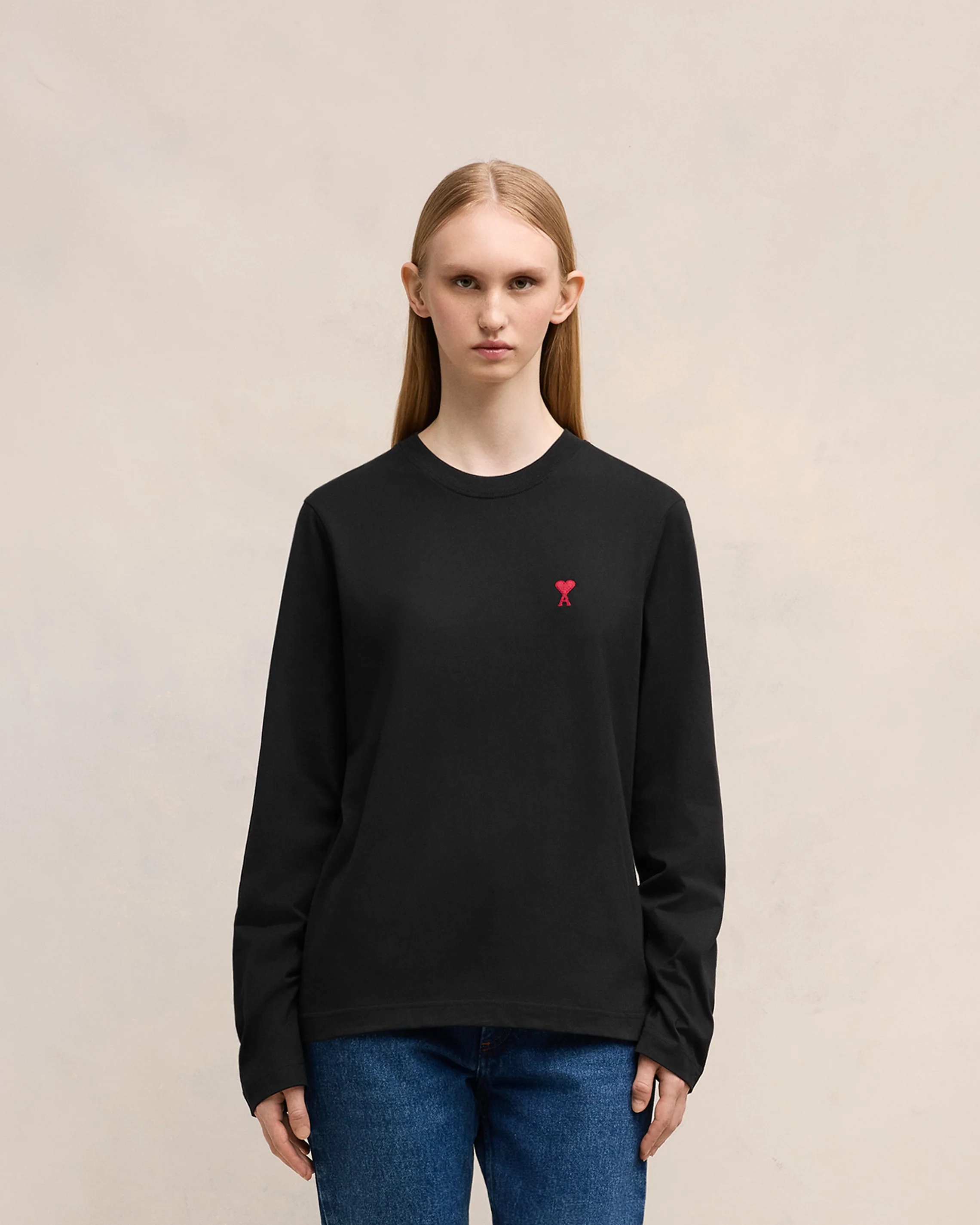 Black Red Ami De Coeur Long Sleeves T-Shirt - leoleo123123