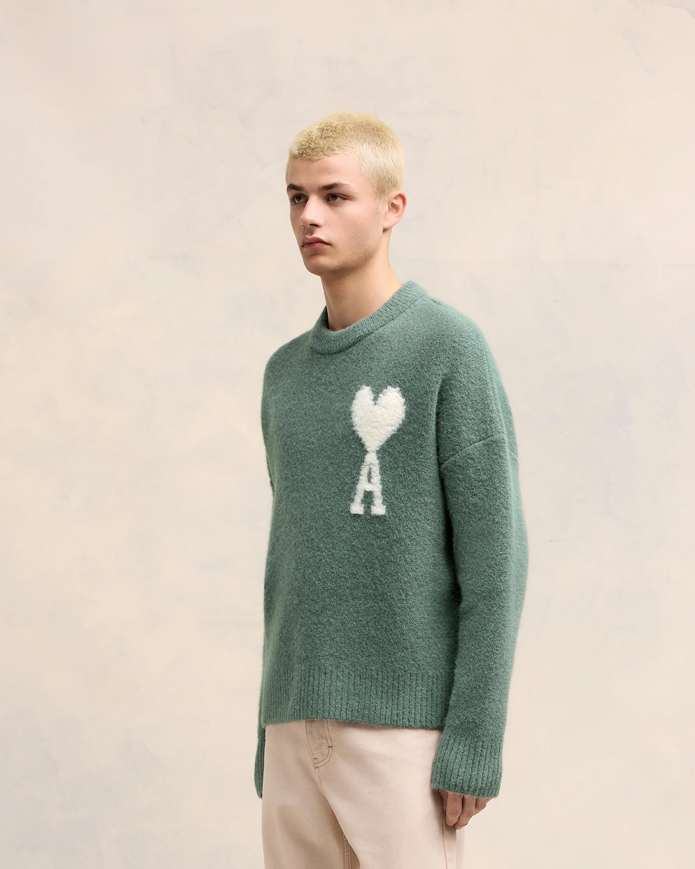 Antique Clay Off-White Ami De Coeur Crew Neck Sweater - leoleo123123