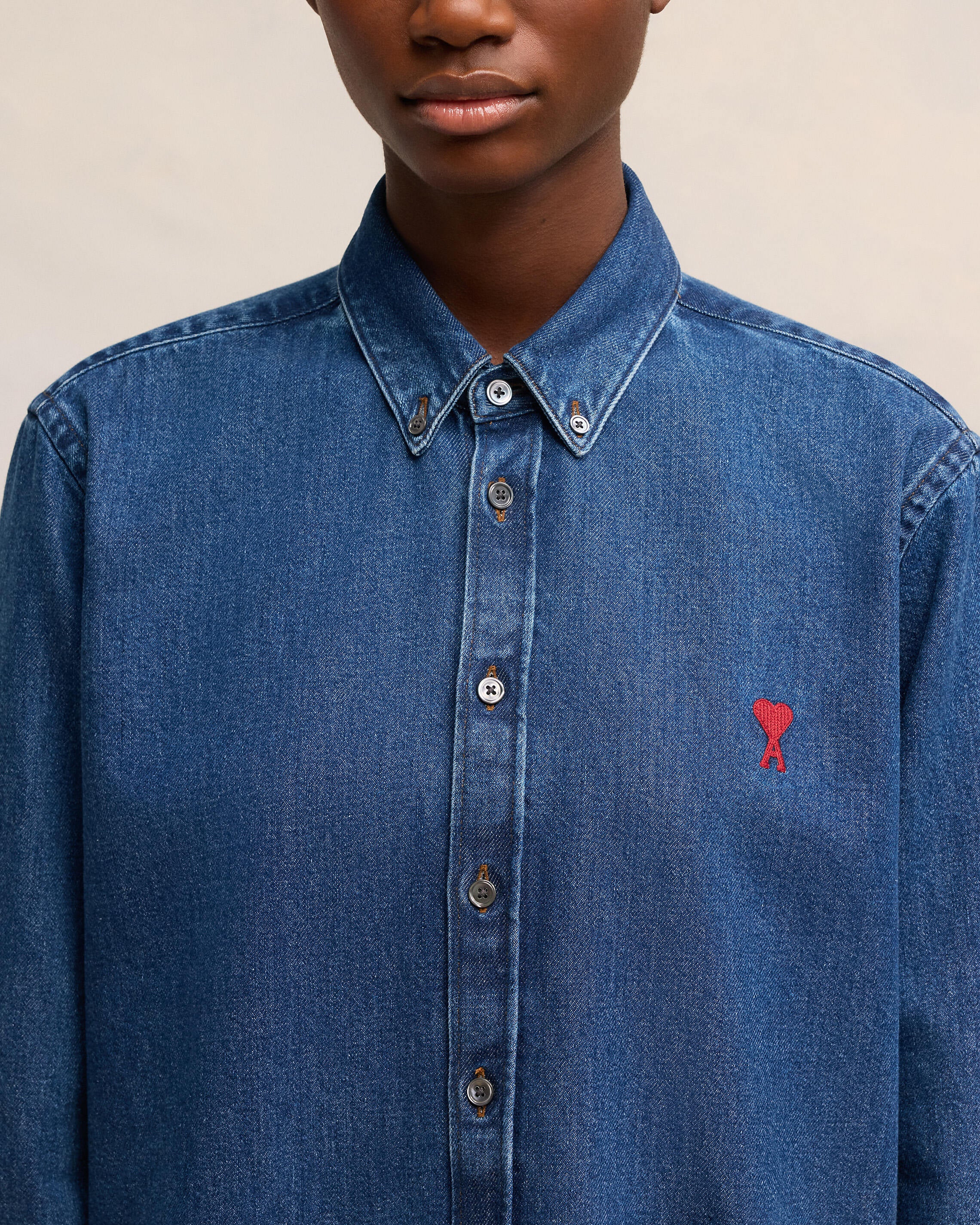 Used Blue Button-Down Ami De Coeur Shirt - leoleo123123