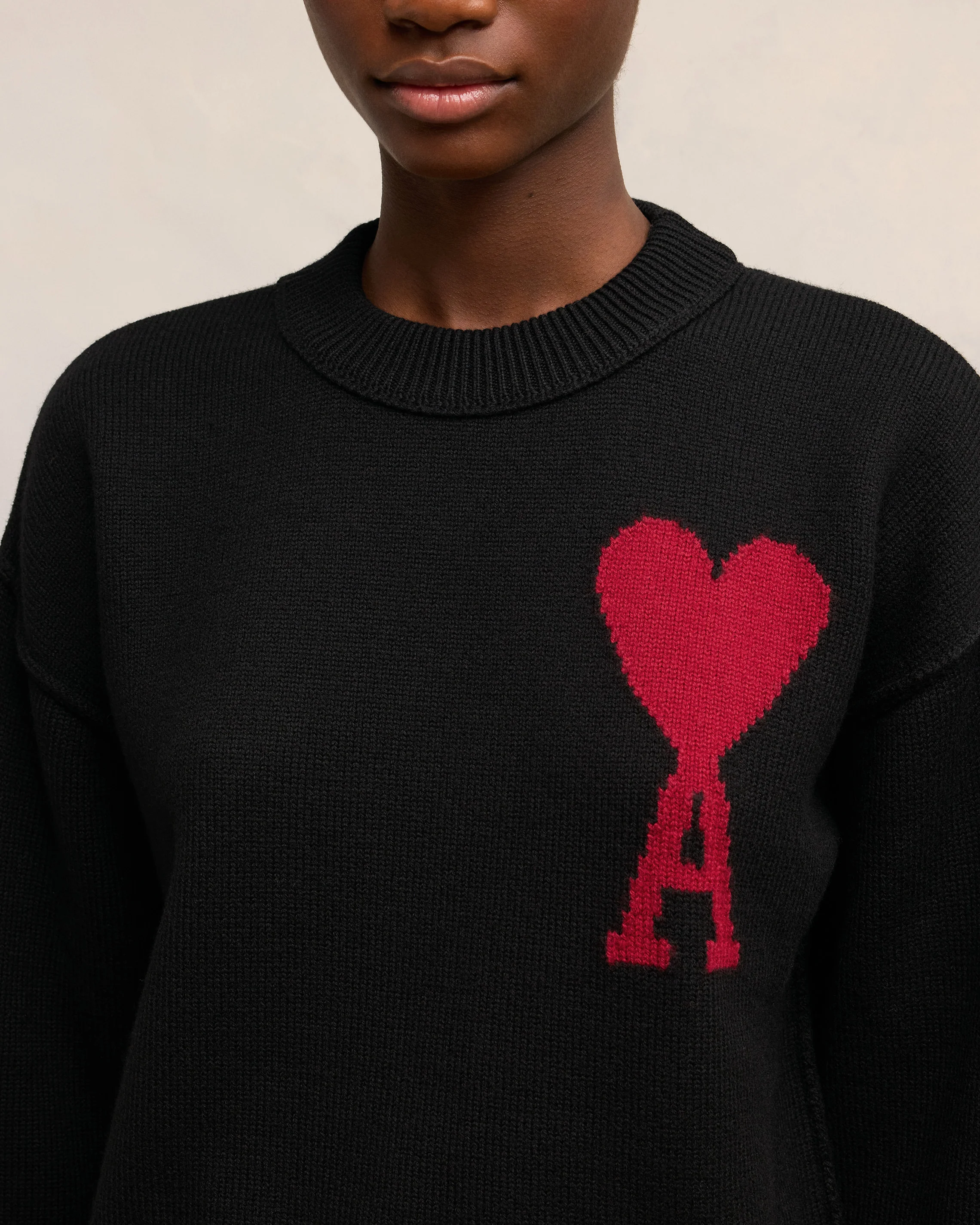 Black Wool Jumper | Ami De Coeur | Ami Paris US - leoleo123123