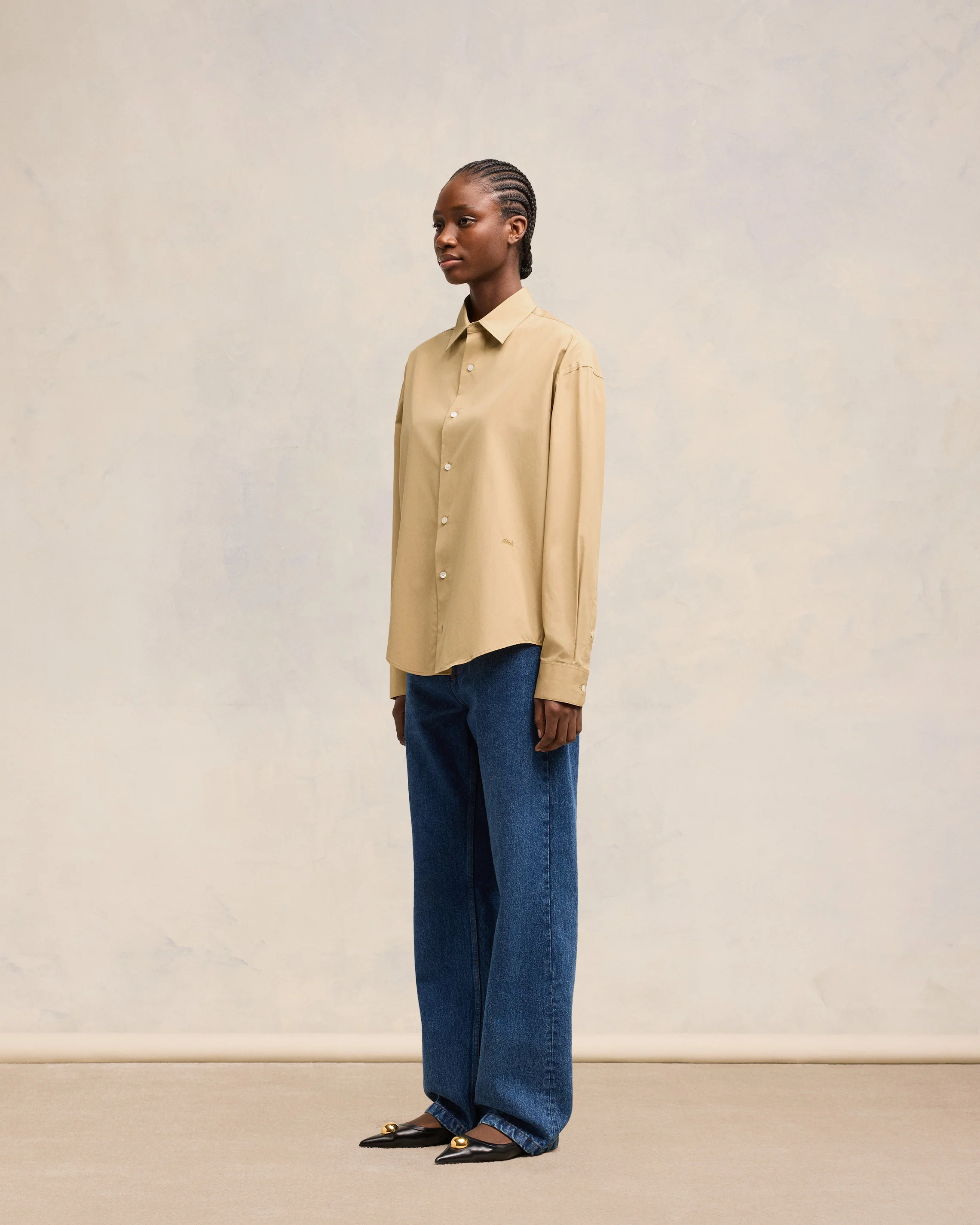 Sand Boxy Fit Shirt - leoleo123123