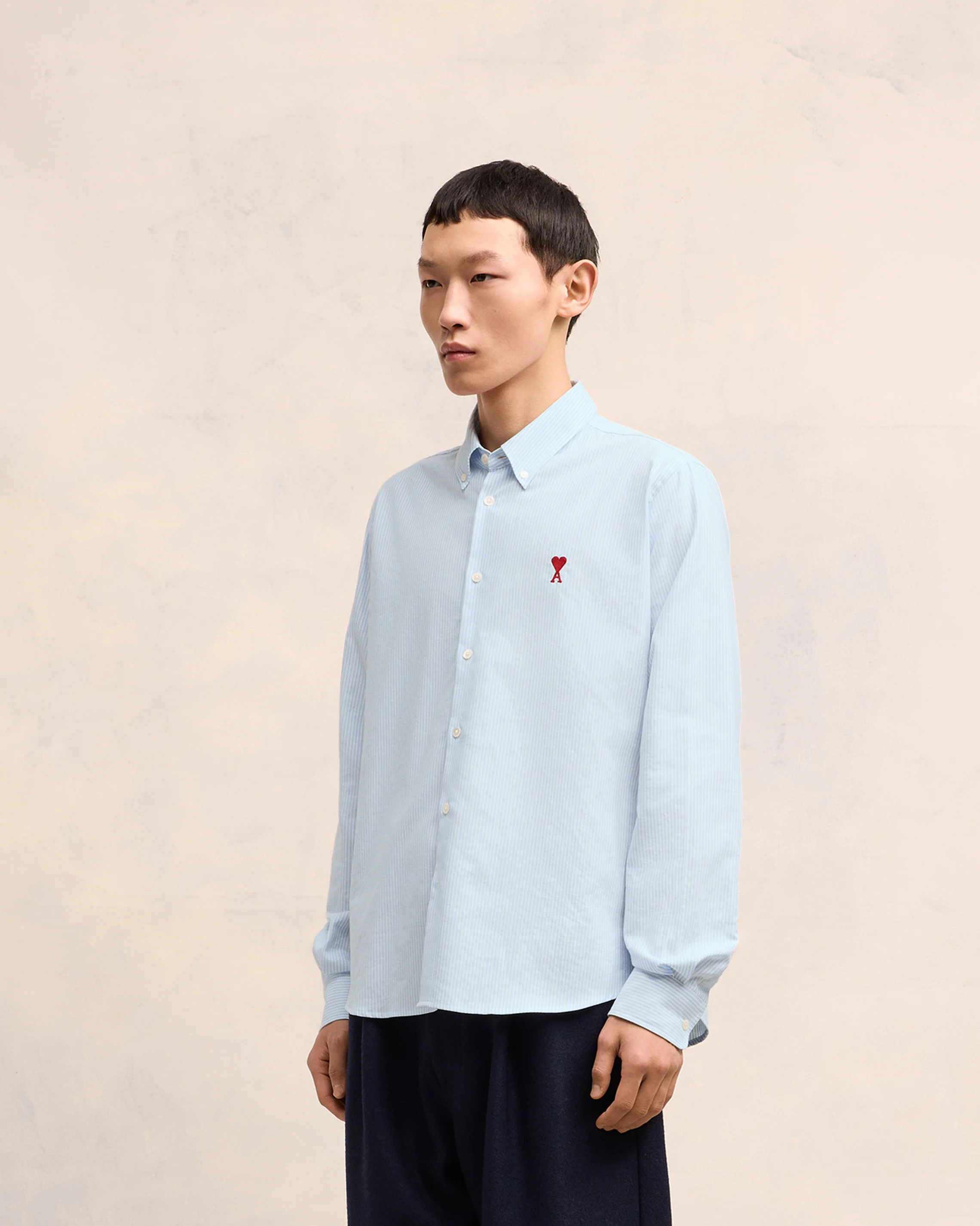 Sky Blue/Natural White Button-Down Ami De Coeur Shirt - leoleo123123