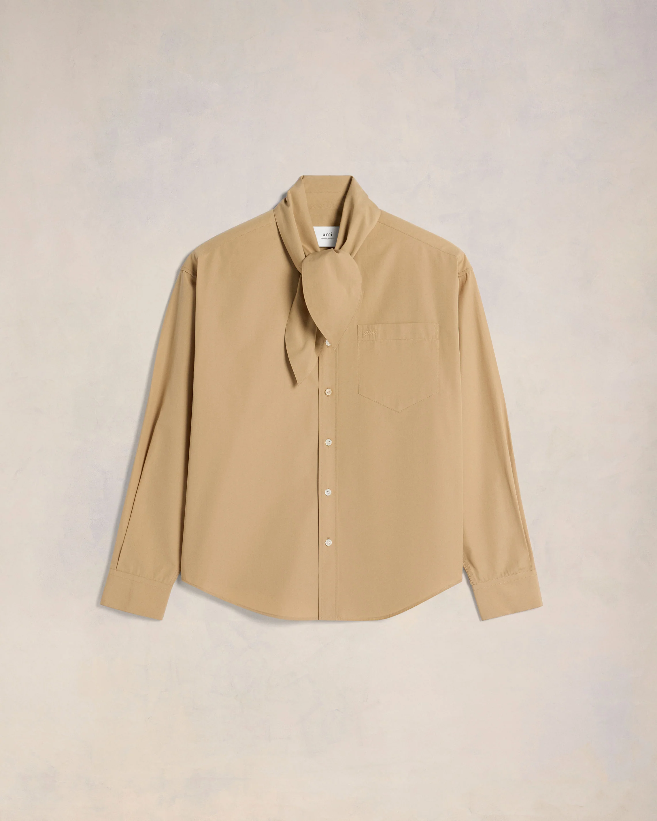 Sand Scarf Collar Shirt - leoleo123123