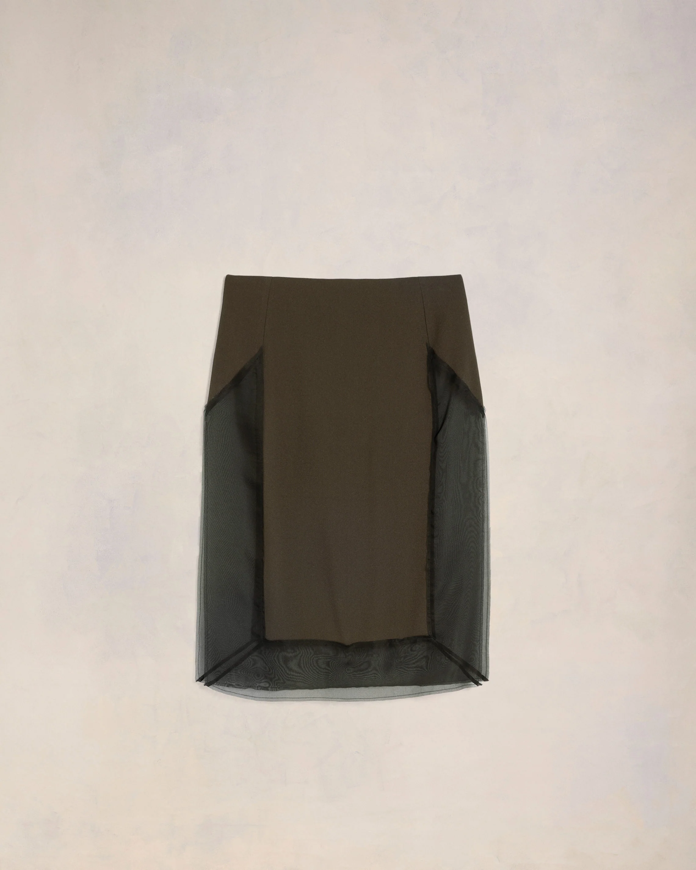 Dark Coffee/ Black Midi Skirt - leoleo123123