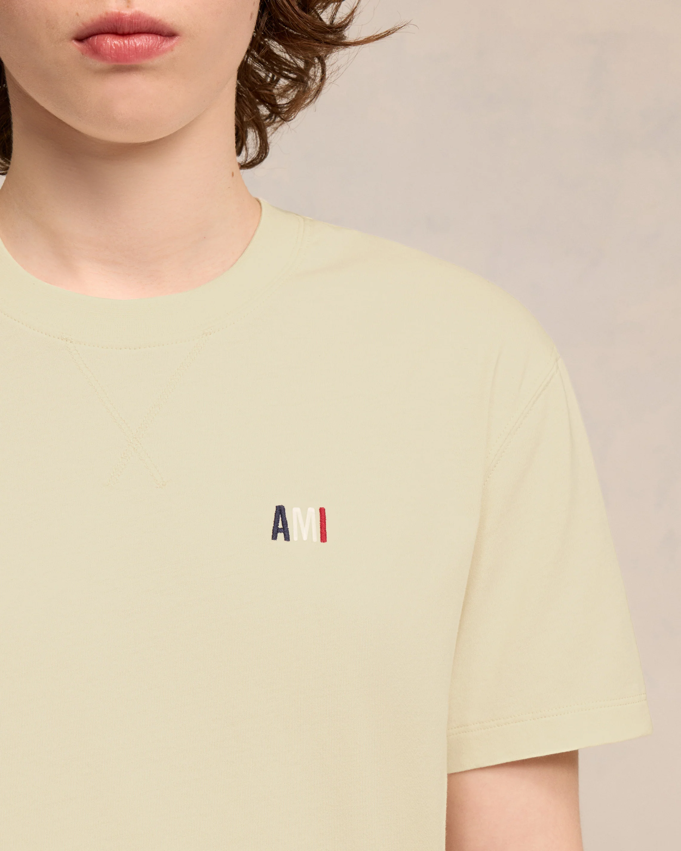 T-shirt Bleu Blanc Rouge Coupe Classique Blanc Casse - leoleo123123