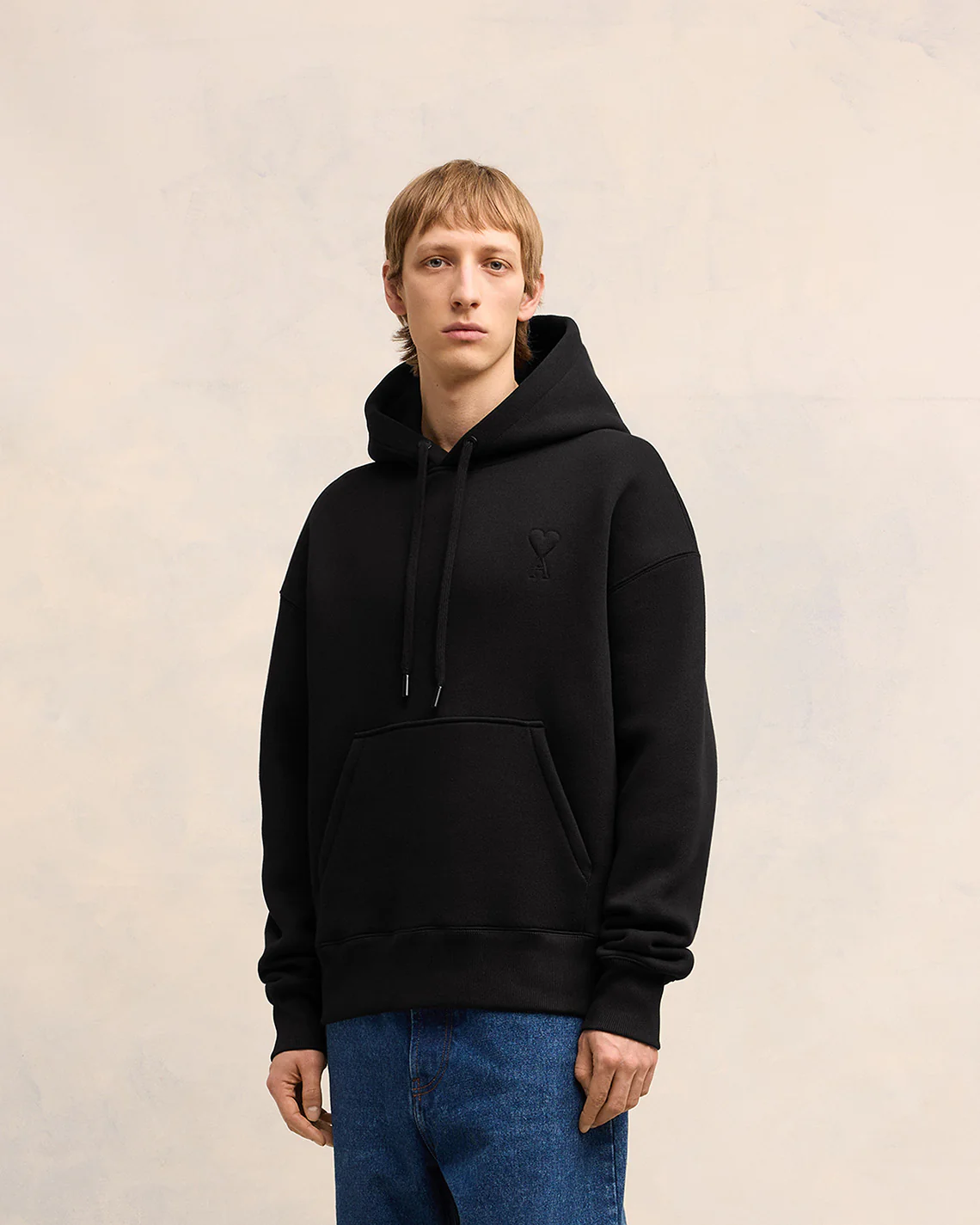 Black Embossed Hoodie | Ami de Coeur | Ami Paris UK - leoleo123123