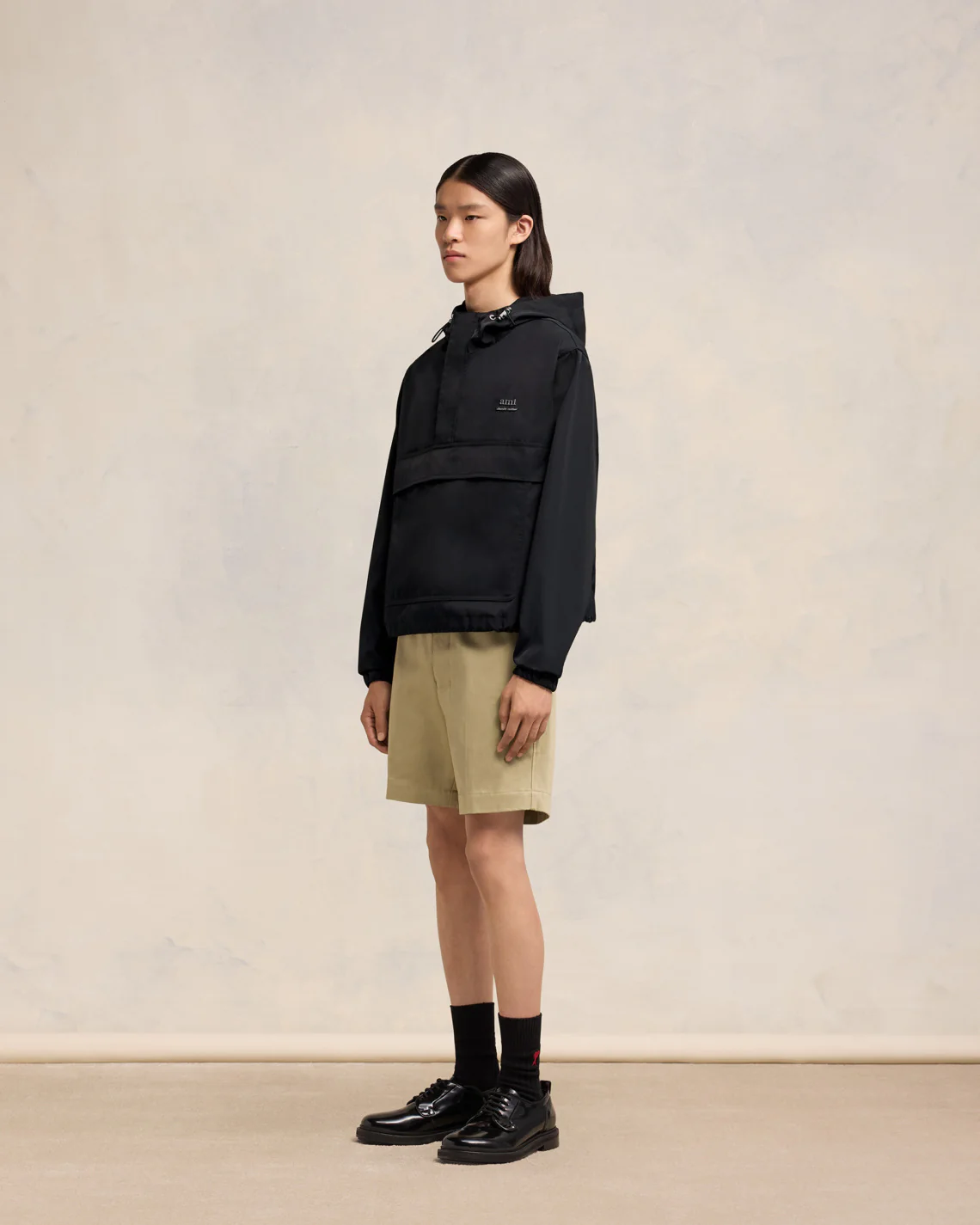 Black Hooded Ami Alexandre Mattiussi Windbreaker - leoleo123123