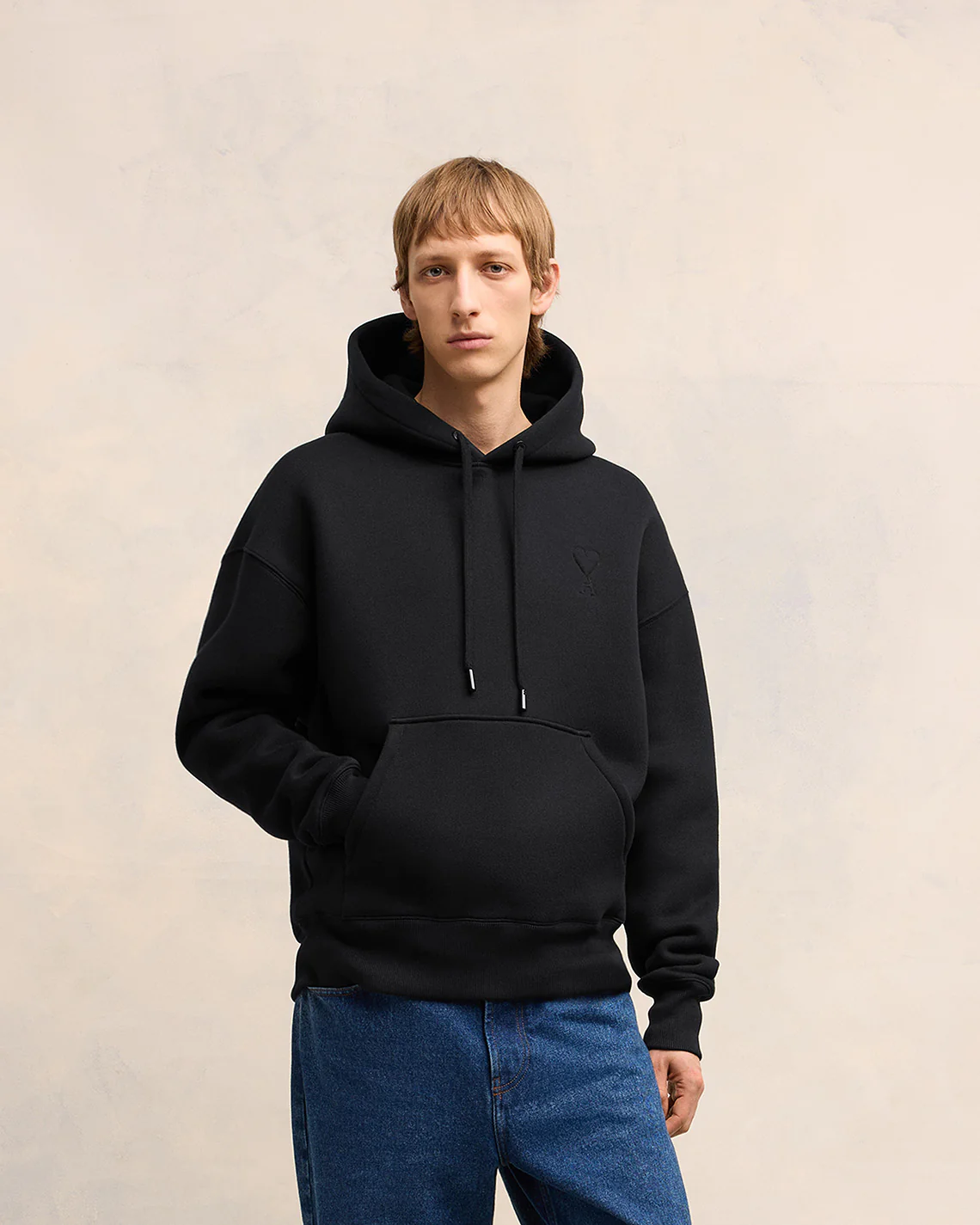 Black Embossed Hoodie | Ami de Coeur | Ami Paris UK - leoleo123123